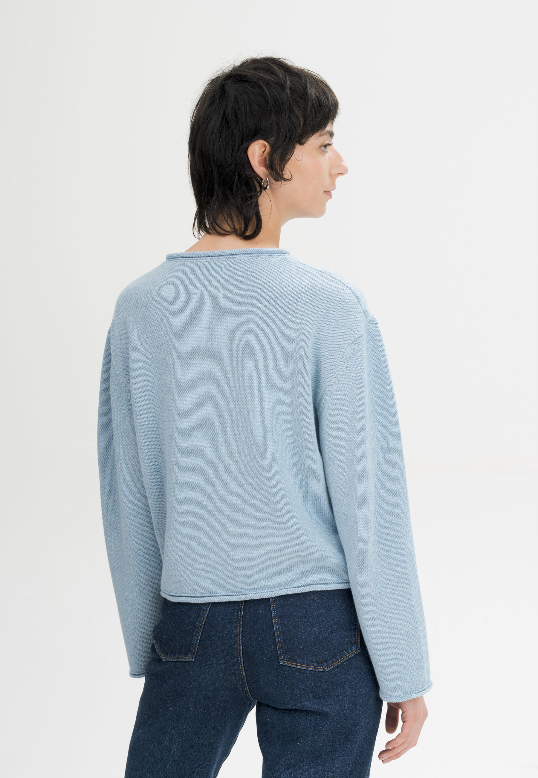 Rollsaum Strickpullover Modell: Geetha