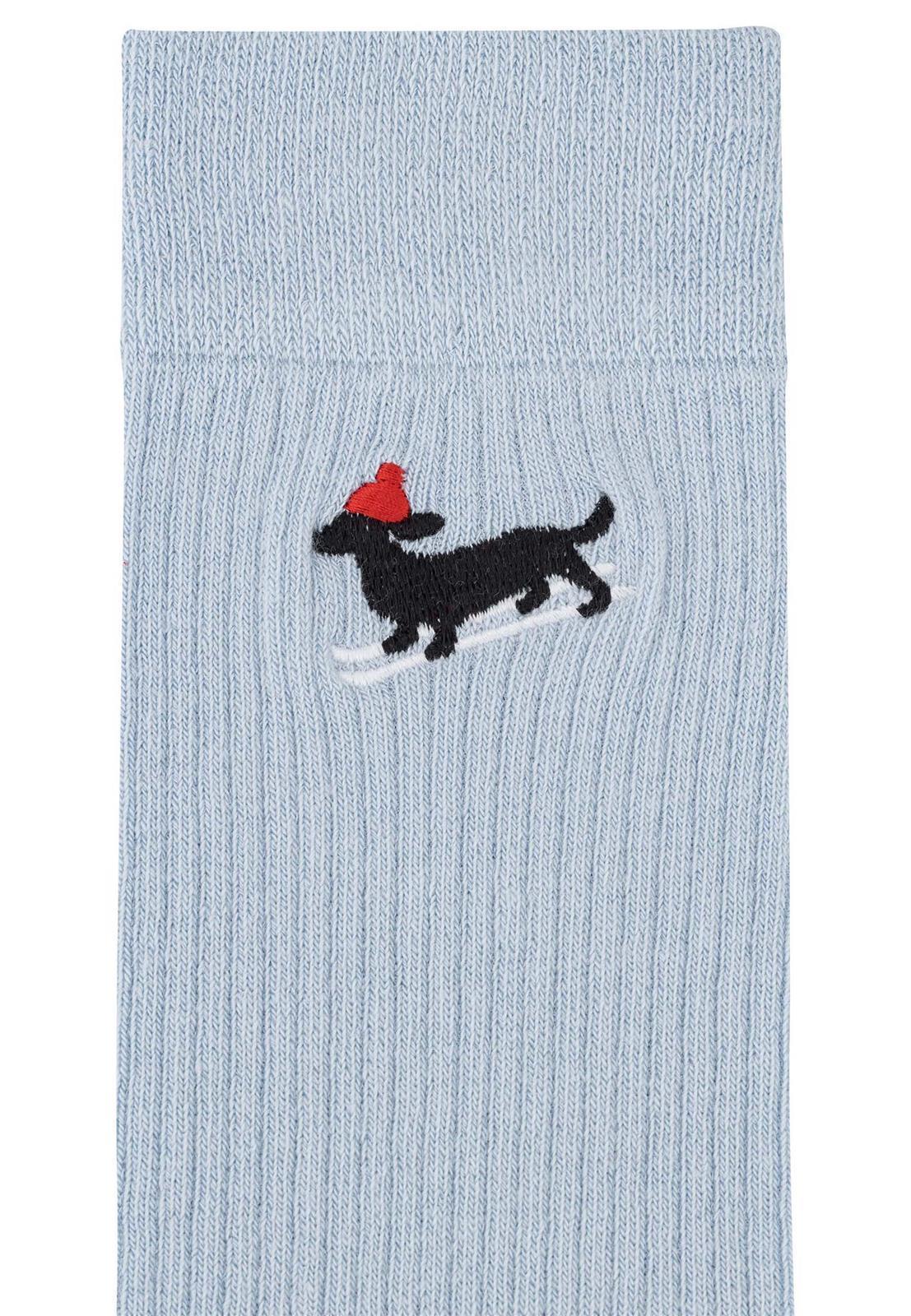 Gerippte Socken mit Stickerei, 1er Pack