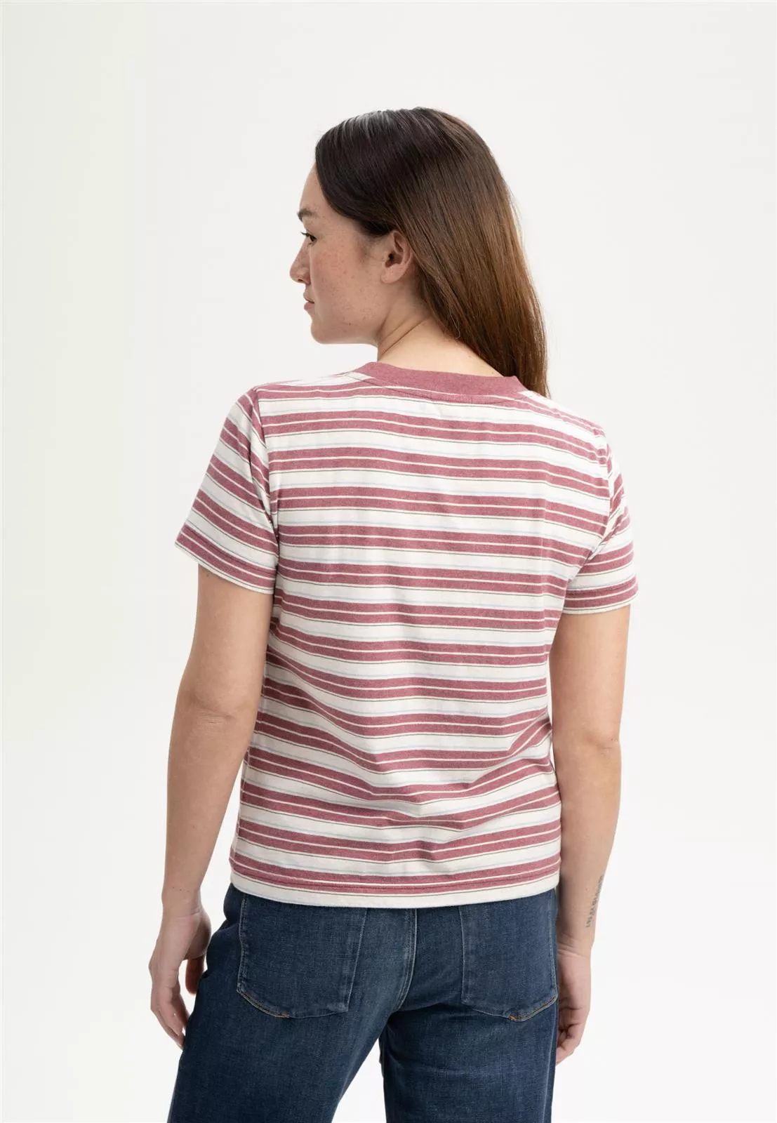 T-Shirt Modell: Khira Stripes GOTS