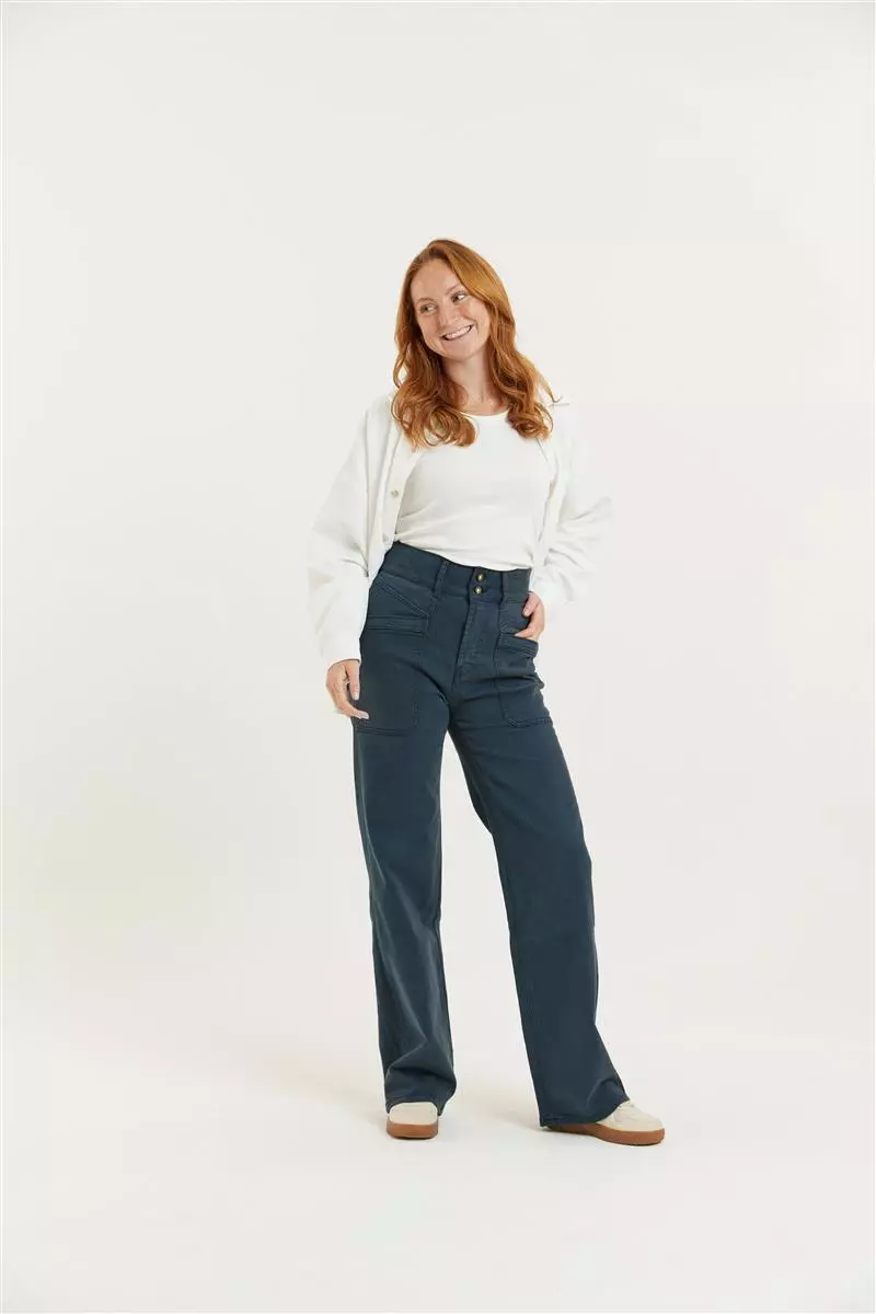 Dinah_navy_1 Tencel High Waist Hose Modell: Dinah