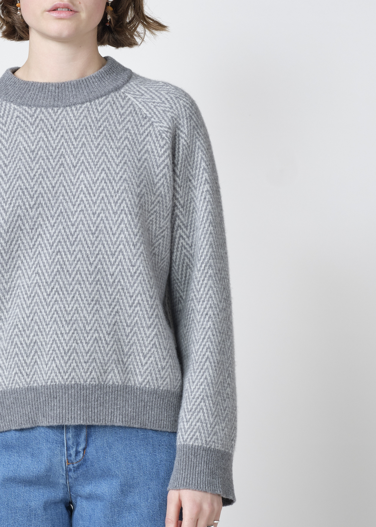 Muster-Strickpullover aus Merinowolle Modell: Hanne