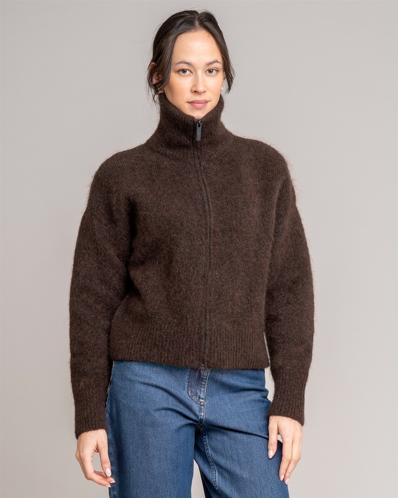 Mohair Cardigan mit Reißverschluss Modell: Susy