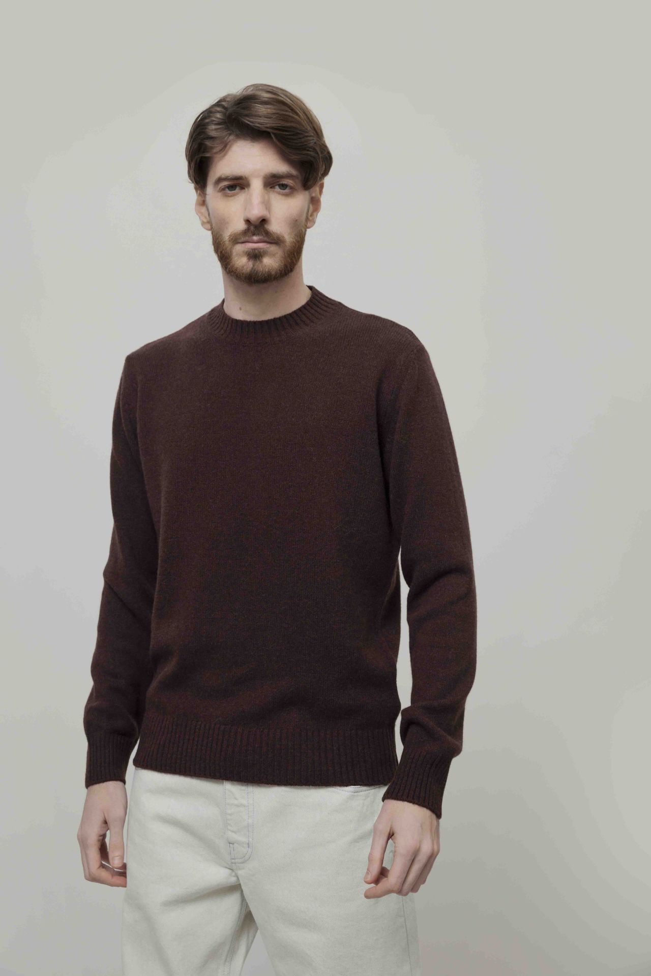 Rifo Rollkragen-Pullover aus recyceltem Kaschmir Modell: Dimitri Brown Coffee