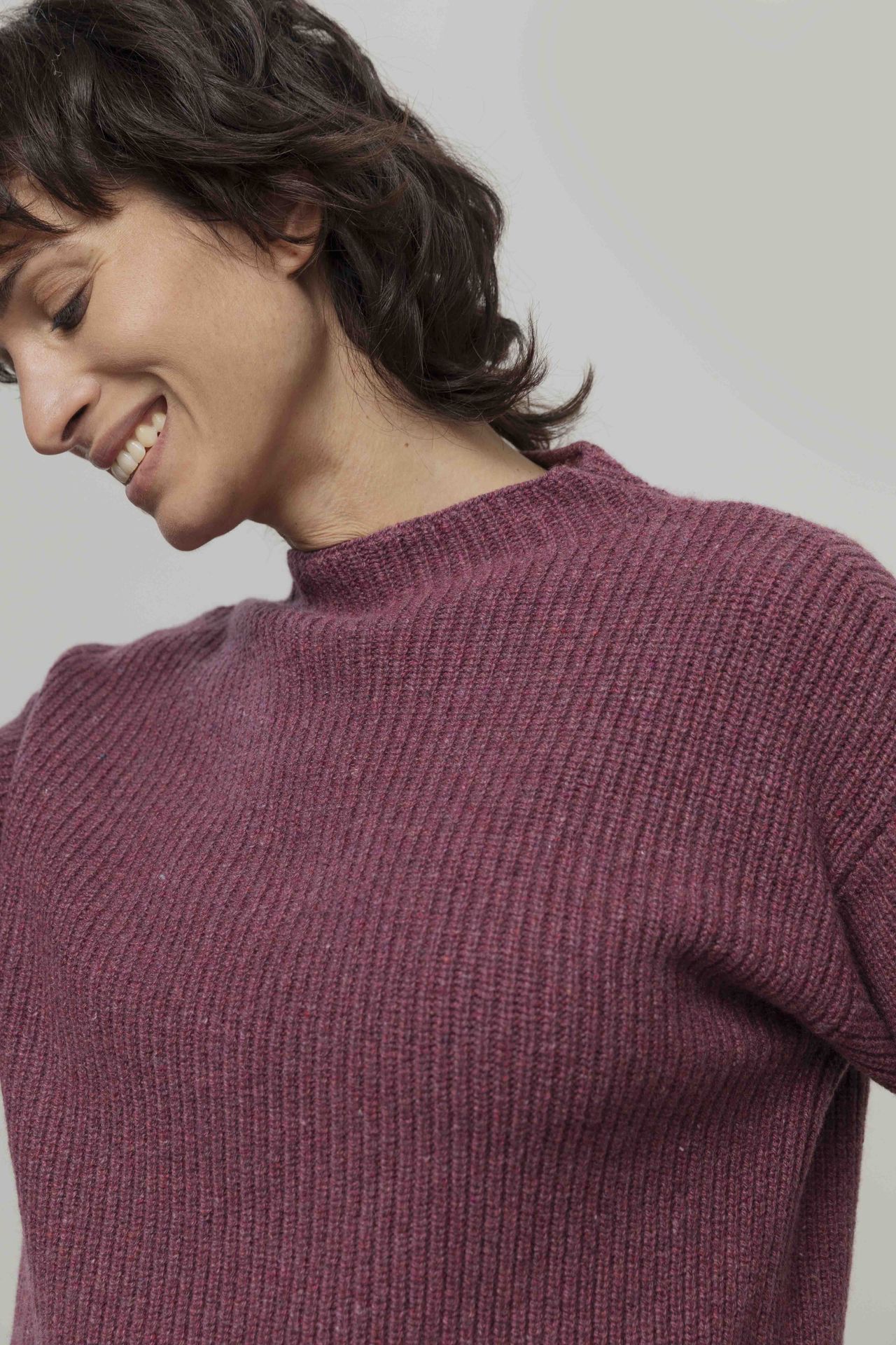 Rippstrick-Pullover aus recycelter Kaschmirwolle Modell: Melissa