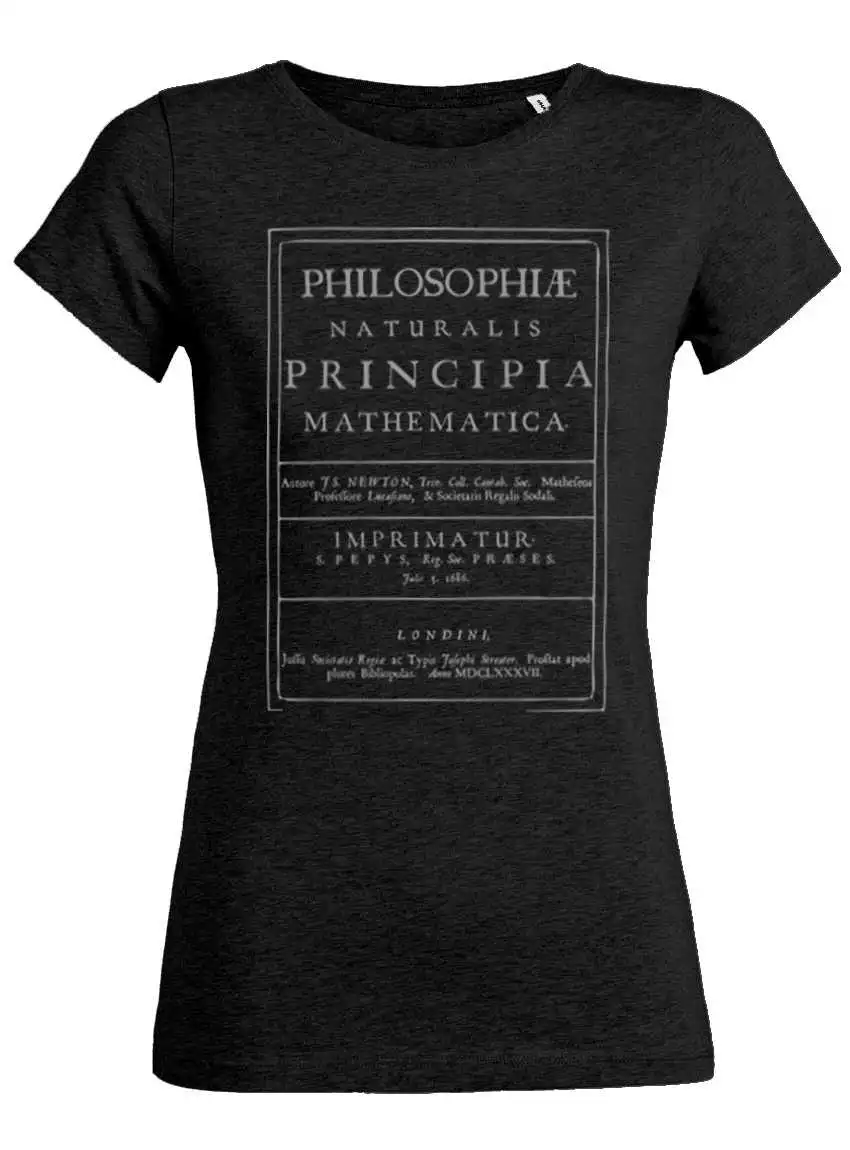 Physik_Tshirt_Damen_Isaac_Newton_gesetze_principia_mathematica_student_heatherblackdenim_vorne_fairtrade_bio_unipolar.jpg.jpg Physik T-Shirt Principia Mathematica