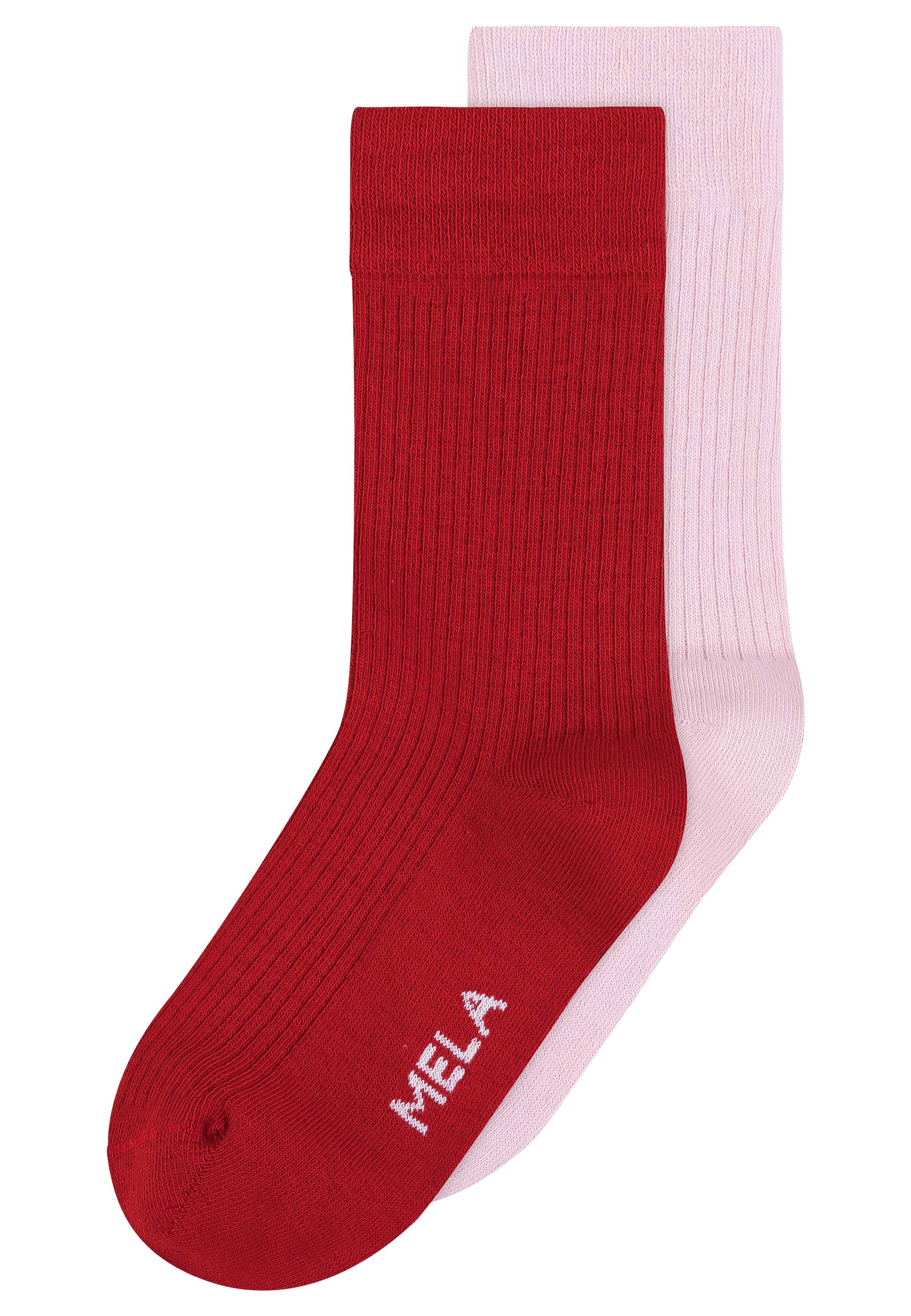 Gerippte Baumwoll-Socken GOTS, 2er Pack