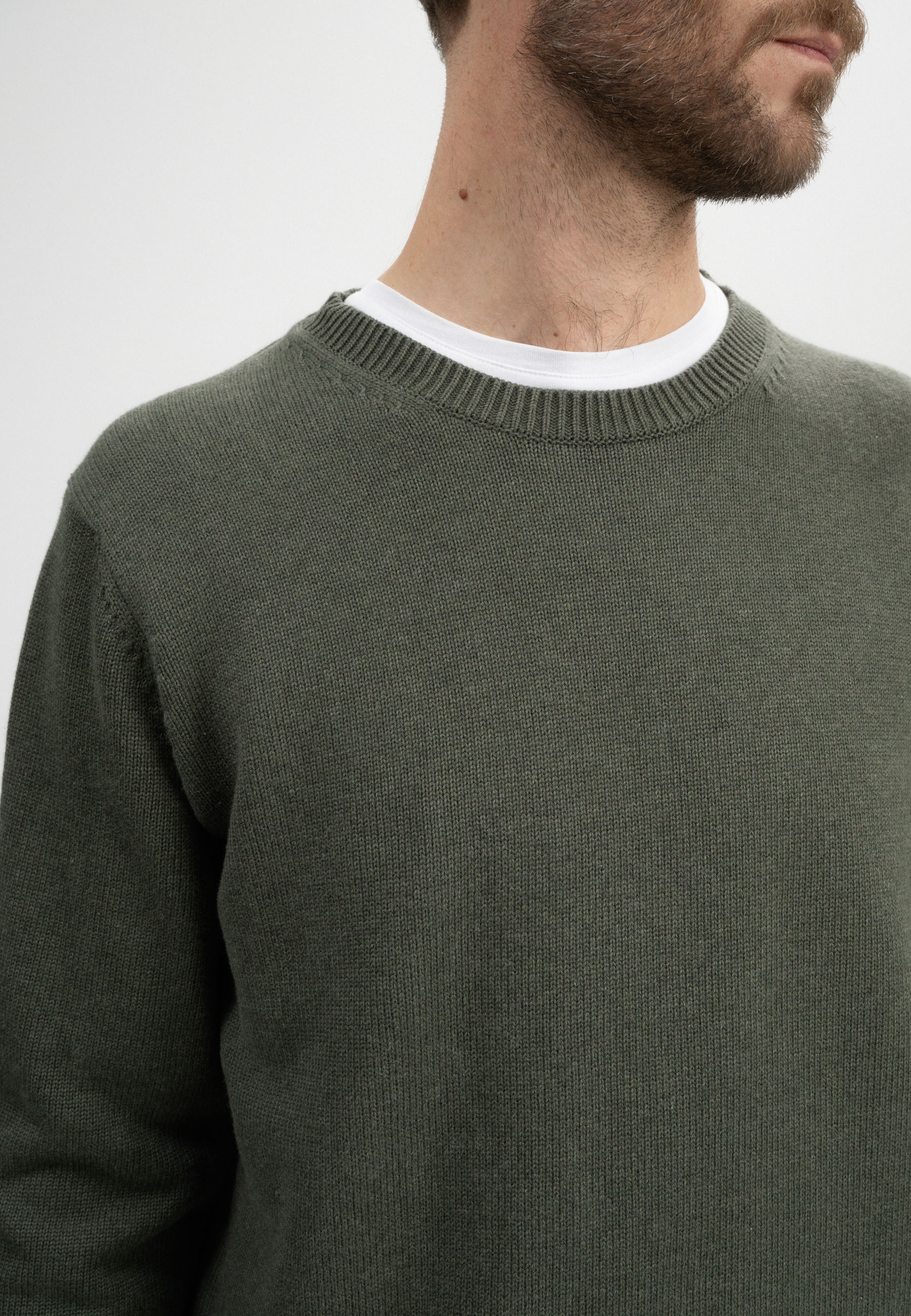 Feinstrick Pullover Modell: Charun Grün Melange S