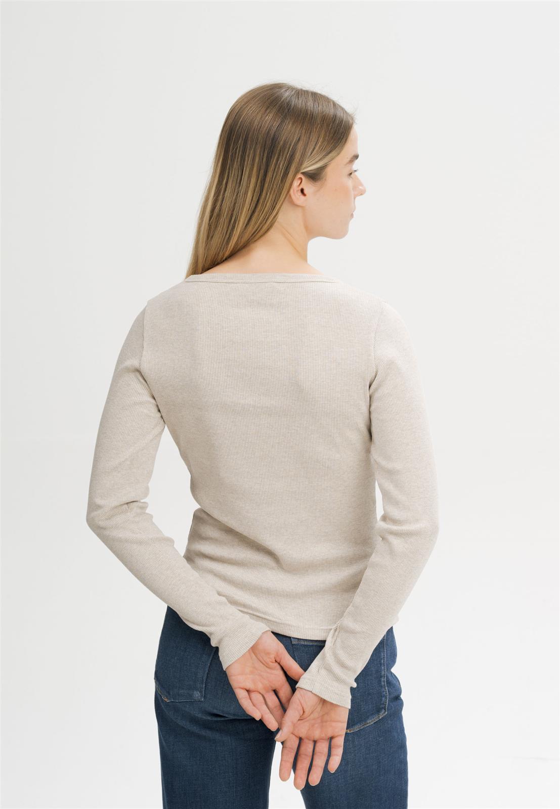 Geripptes Longsleeve Modell: Mehar GOTS