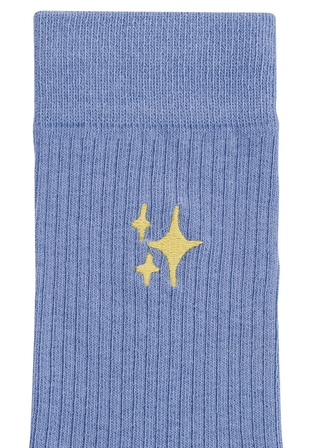 Gerippte Socken mit Stickerei, 1er Pack Gerippte Socken mit Stickerei, 1er Pack