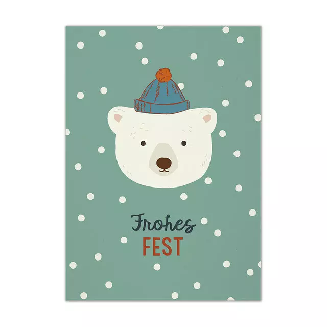Postkarte Eisbär Frohes Fest