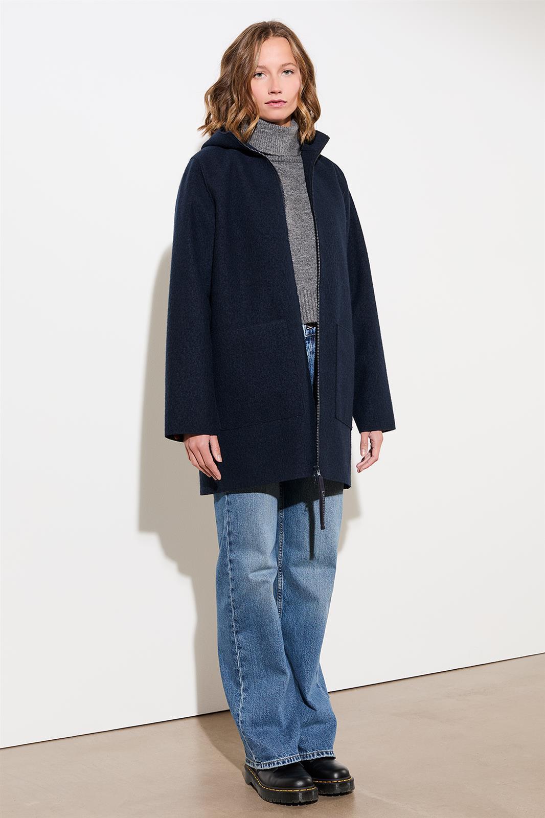 Kapuzenjacke aus Wollwalk