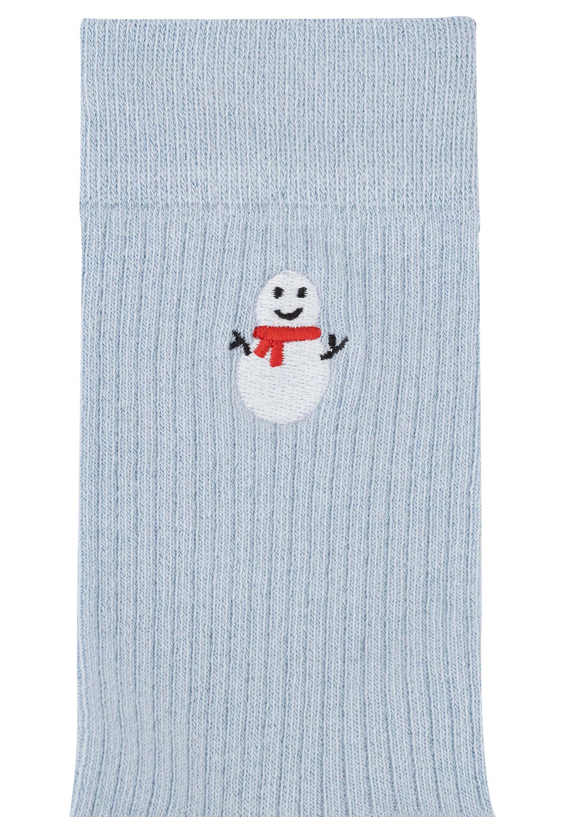 Gerippte Socken mit Stickerei, 1er Pack