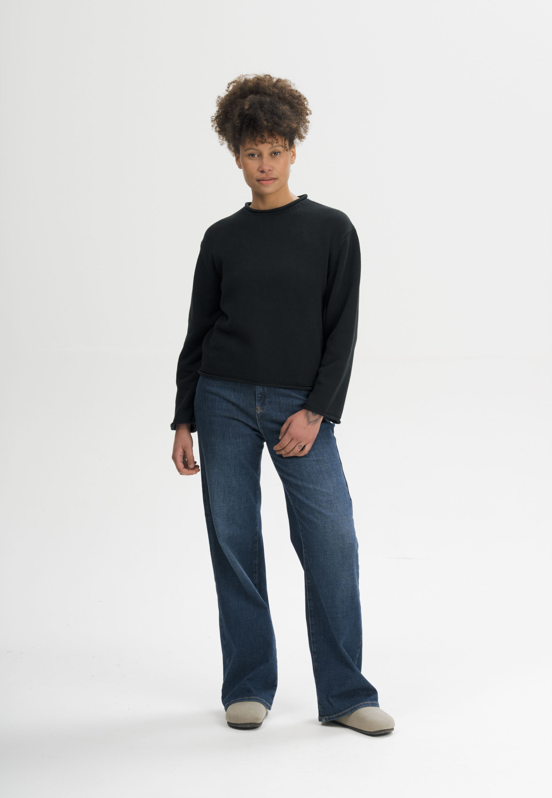 Rollsaum Strickpullover Modell: Geetha