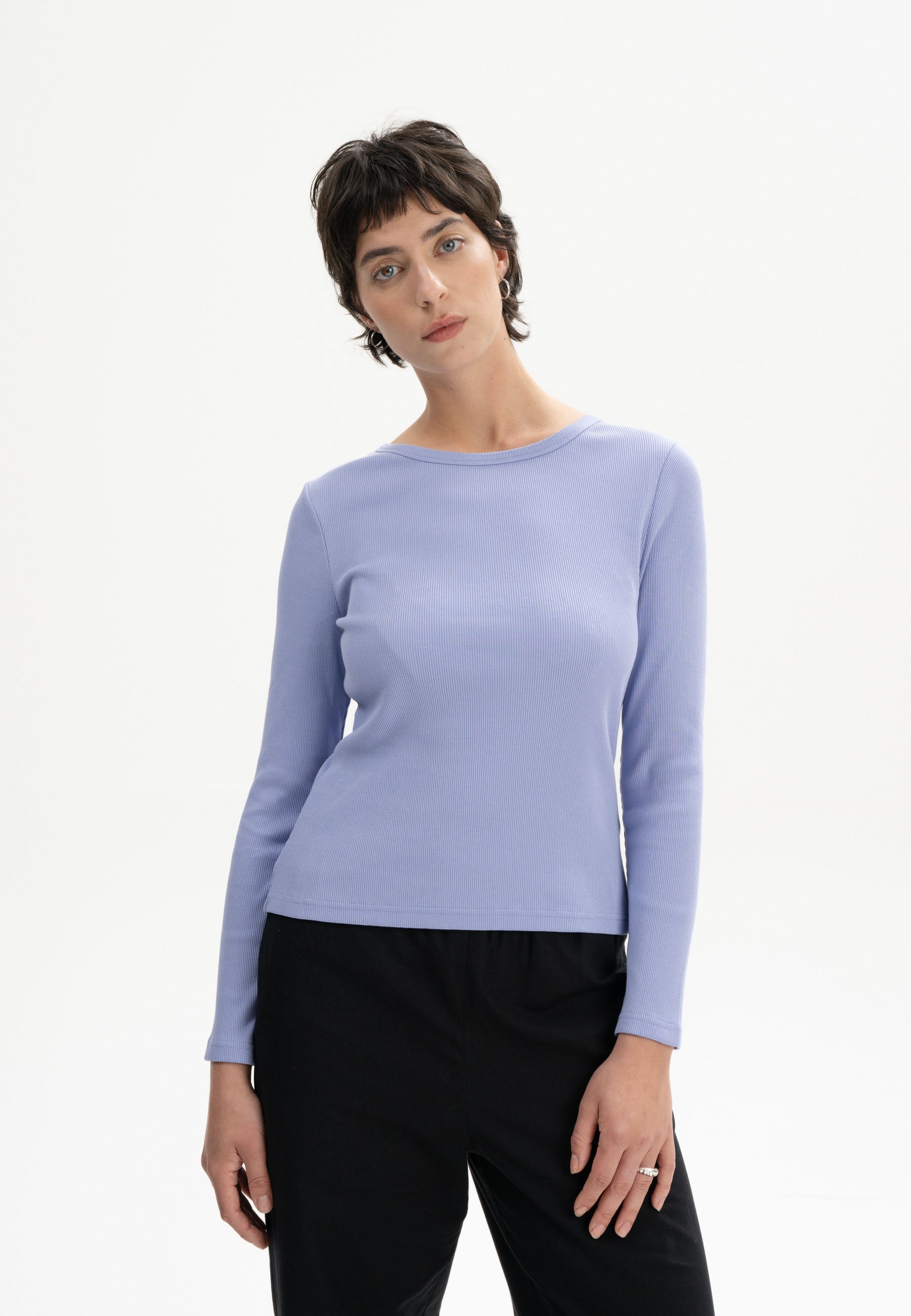 Geripptes Longsleeve Modell: Mehar GOTS