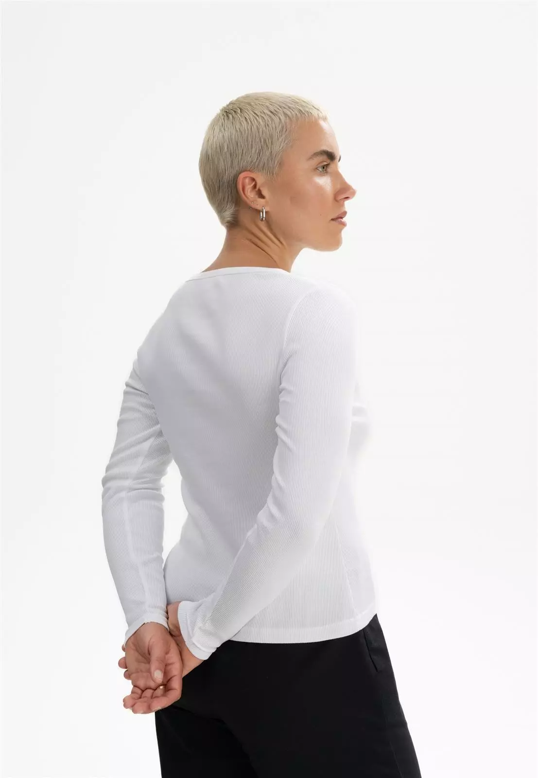Geripptes Longsleeve Modell: Mehar GOTS