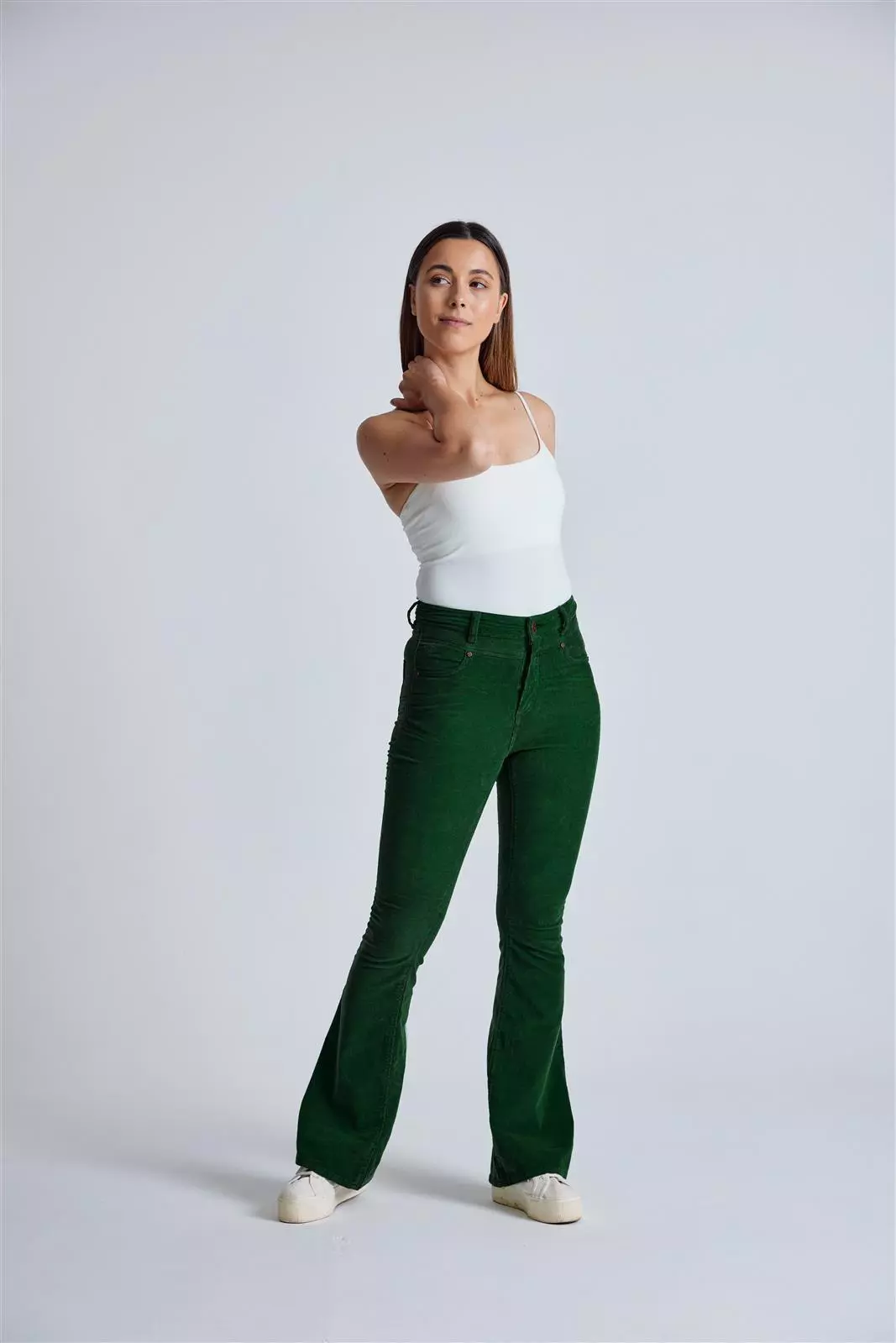Flax and Loom Ecom photography9538.JPG Cord-Schlaghose High Waist Skinny Modell: Mavis