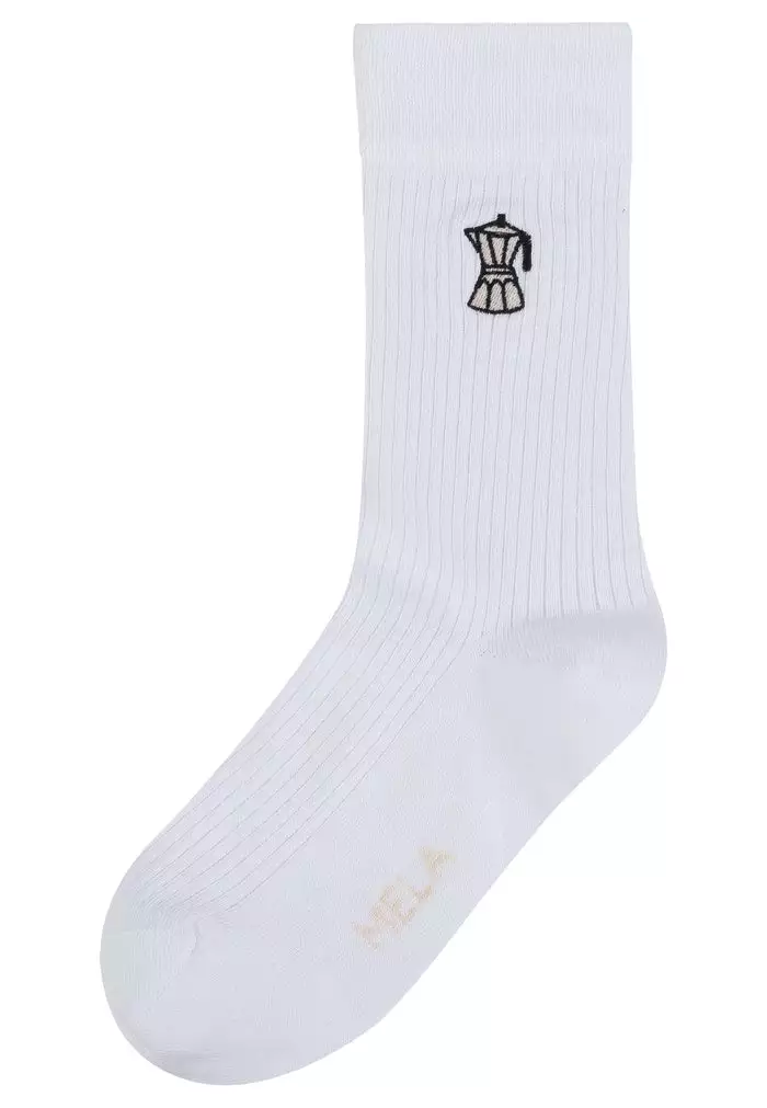 Gerippte Socken mit Stickerei, 1er Pack