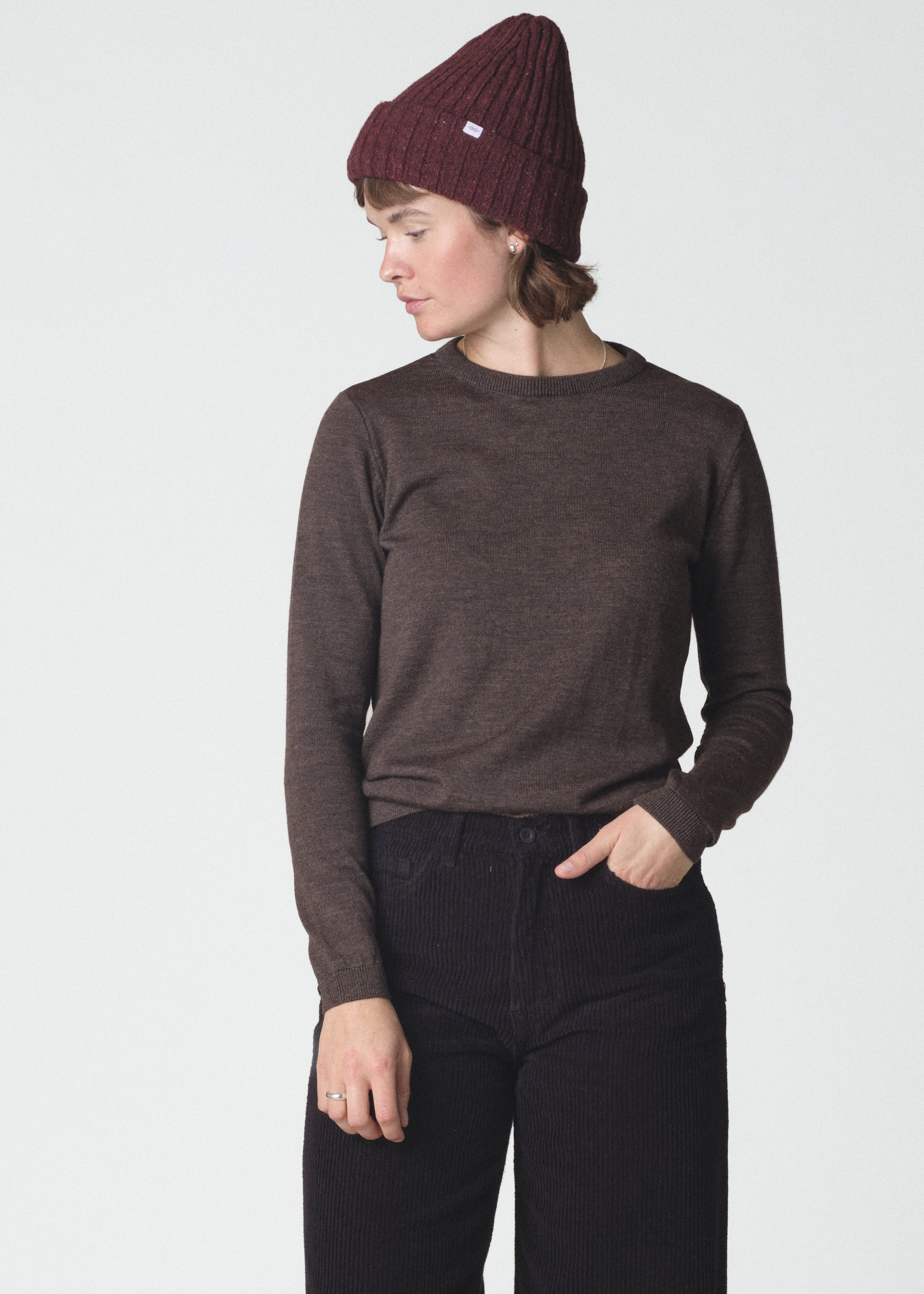 Melange Beanie aus Merinowolle