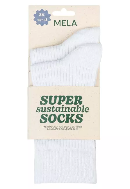 Gerippte Baumwoll-Socken GOTS, 2er Pack