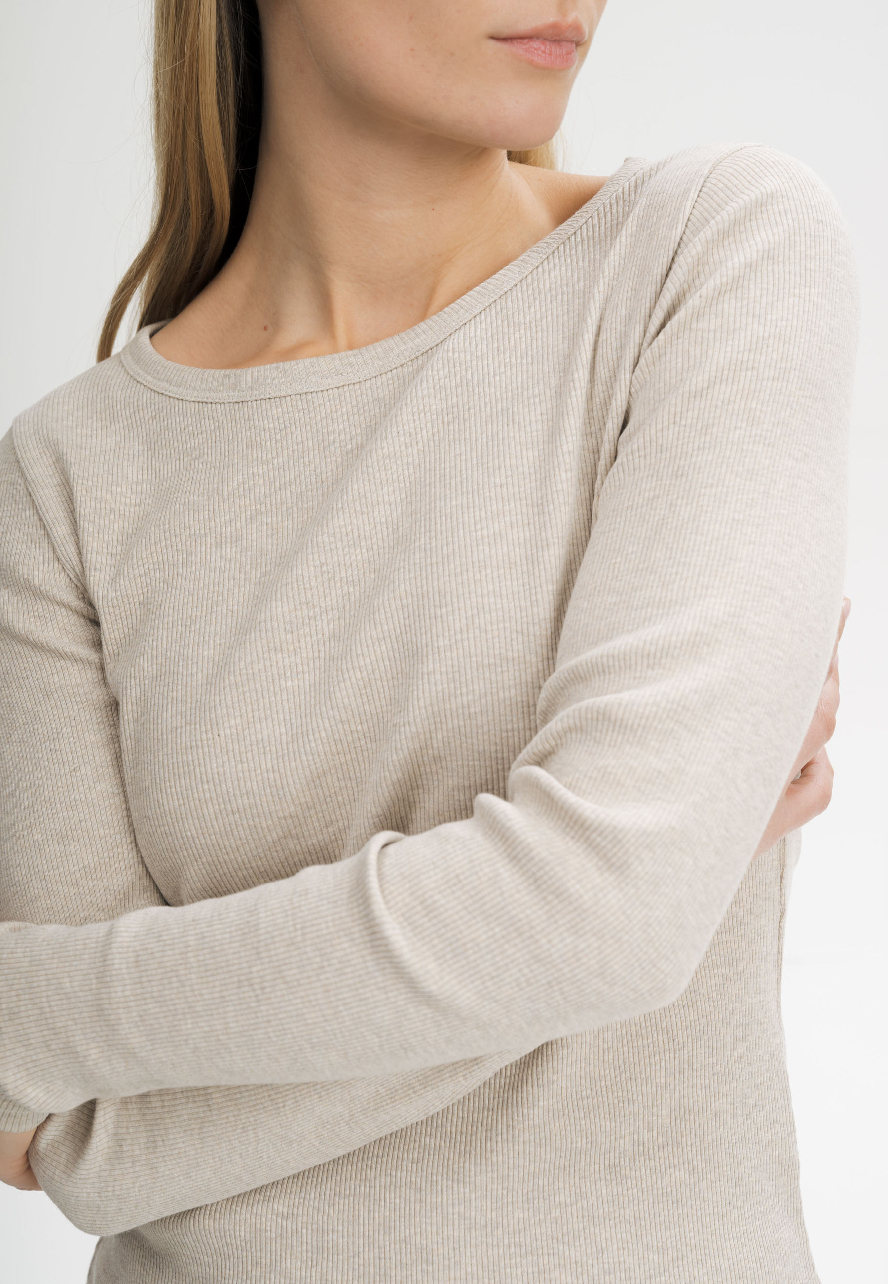 Geripptes Longsleeve Modell: Mehar GOTS