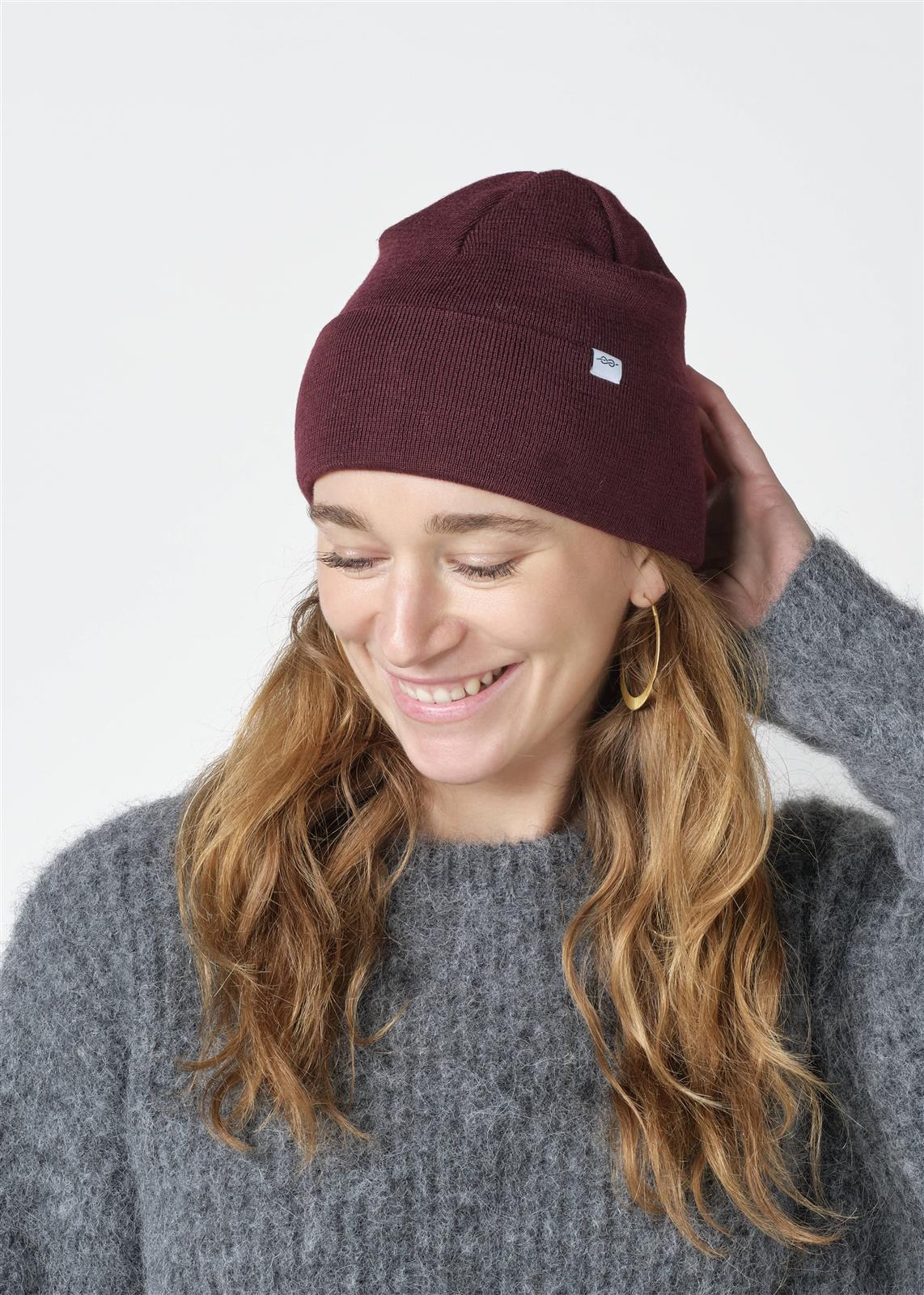 Fine Rib Beanie Merinowolle