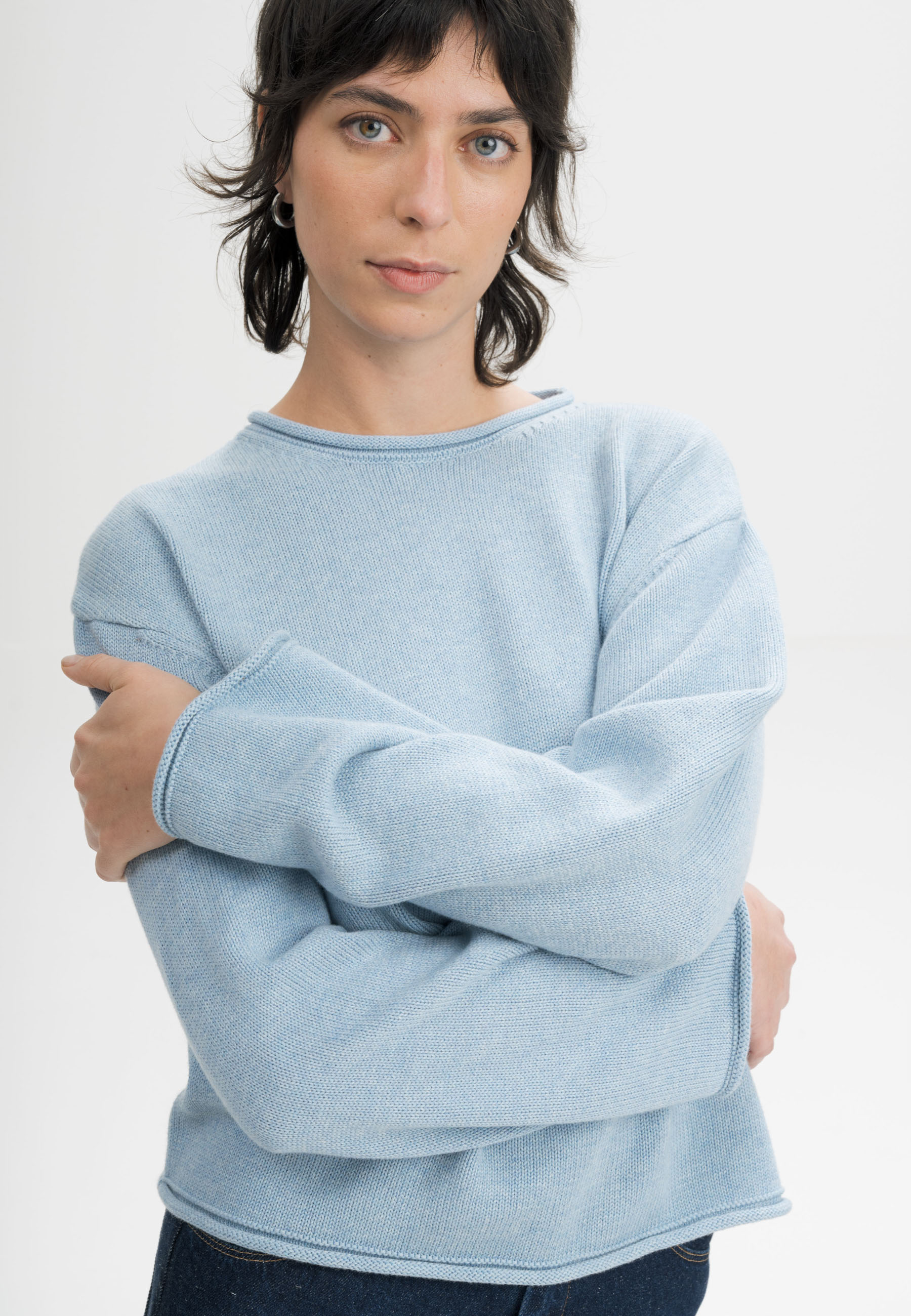 Rollsaum Strickpullover Modell: Geetha