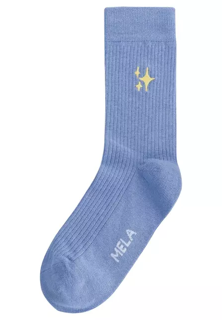 Gerippte Socken mit Stickerei, 1er Pack