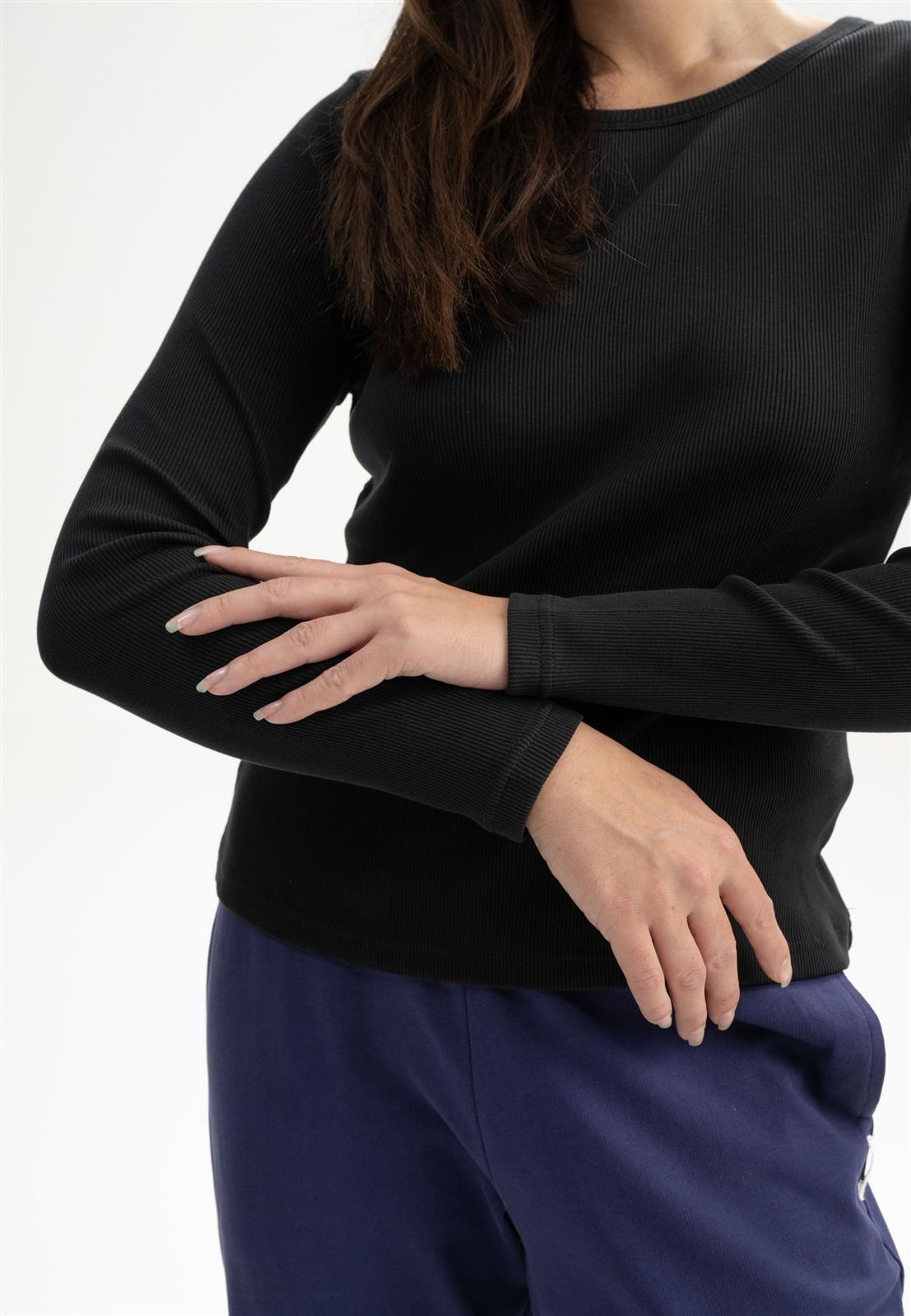 Geripptes Longsleeve Modell: Mehar GOTS