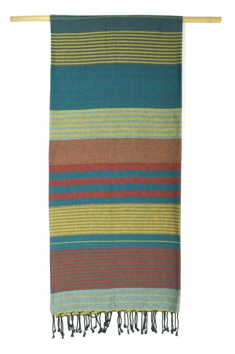 Karawan_Fouta_Eben_Redblue (2) Fouta EBENE