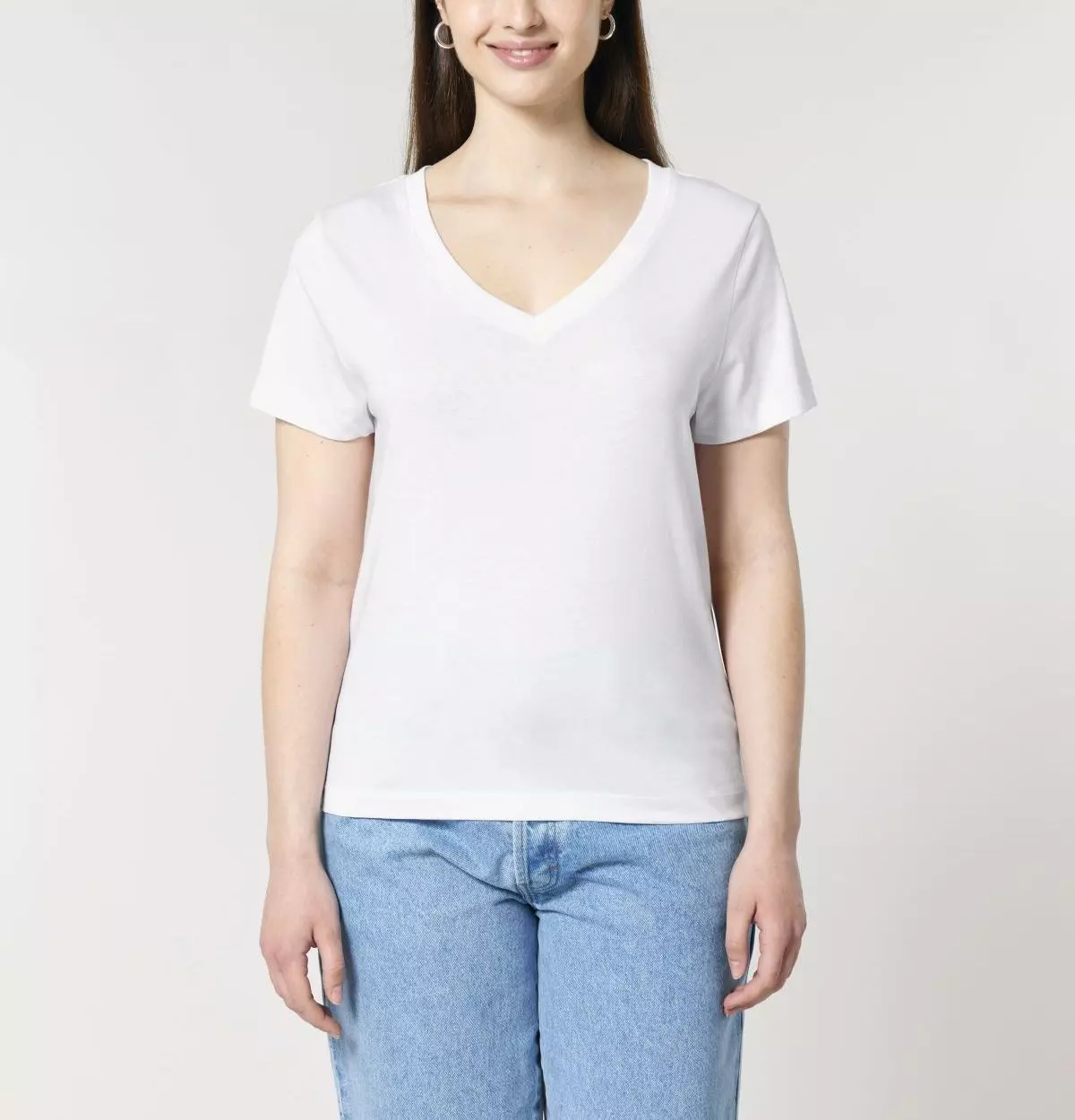 SFM6_STTW176_C001 V-Neck T-Shirt Modell: Island