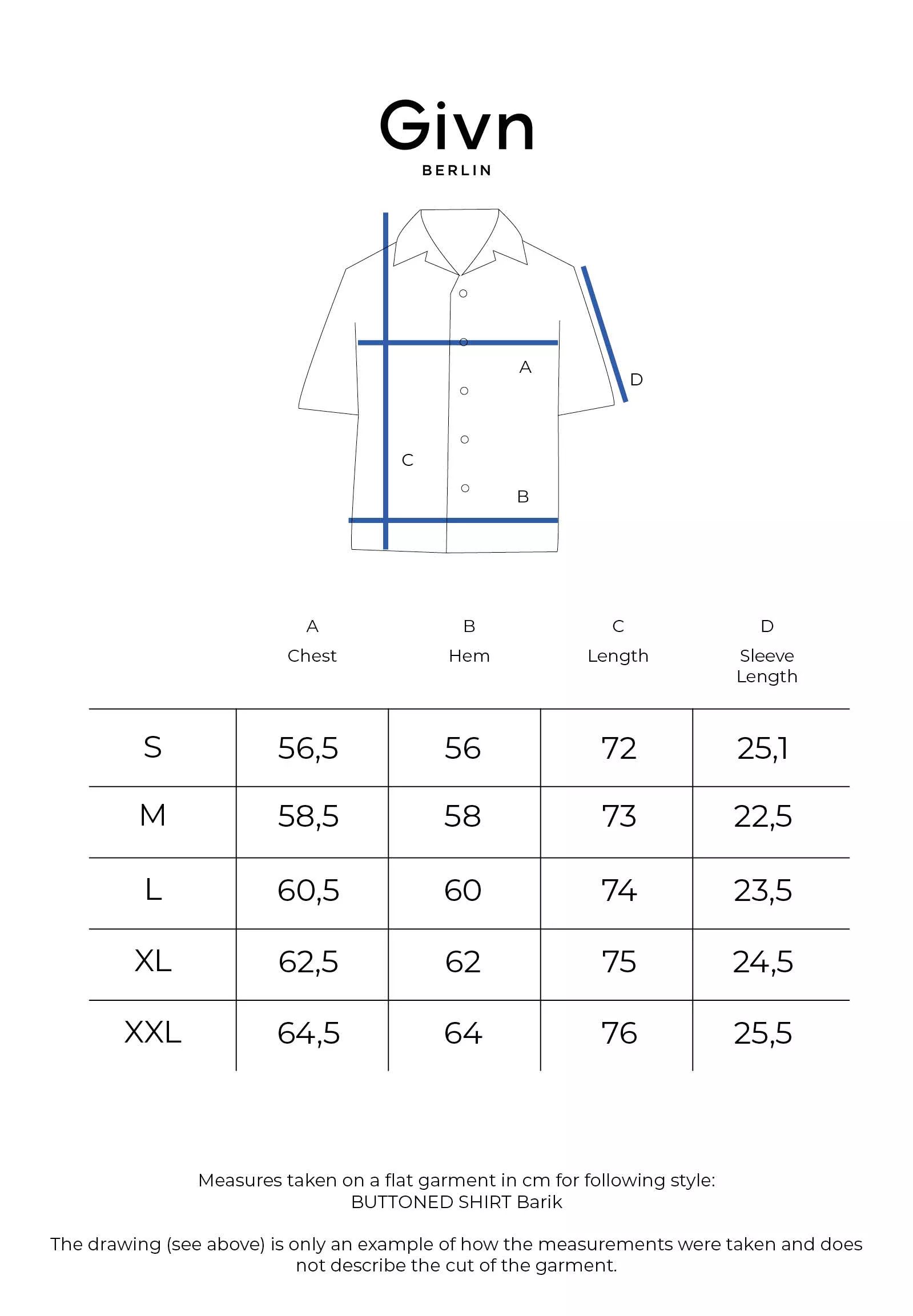 Kurzarm-Hemd Modell: Barik GOTS