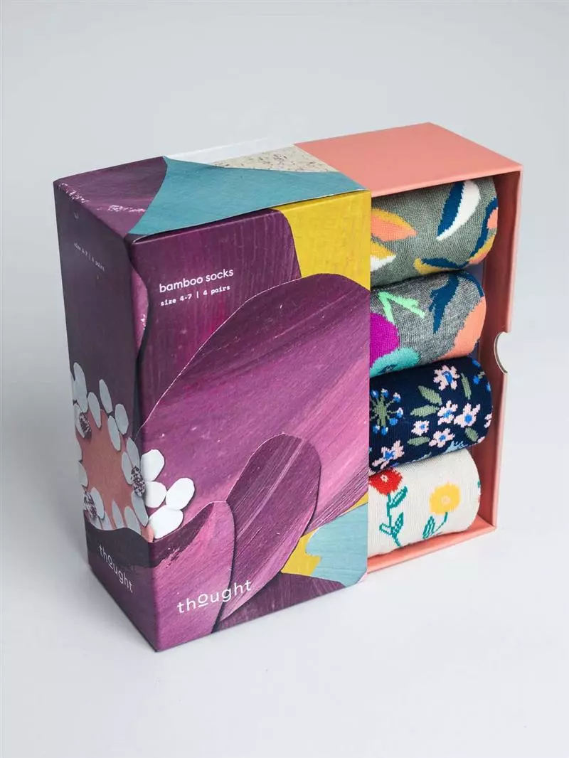 Socken Box: Flavia Floral Bamboo