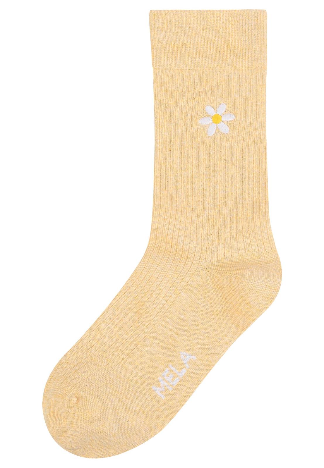 Gerippte Socken mit Stickerei, 1er Pack