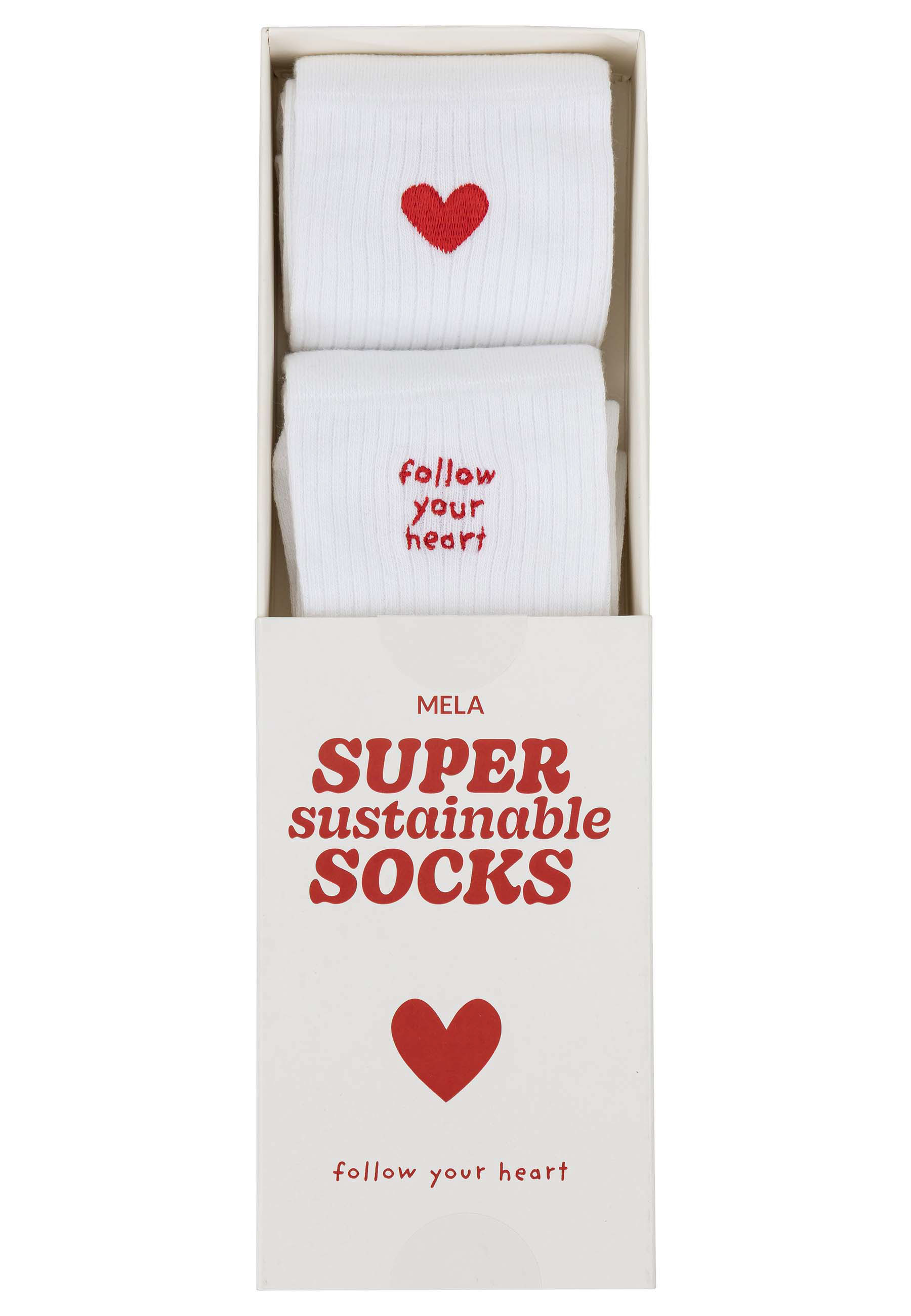 Gerippte Socken mit Stickerei, 2er Pack
