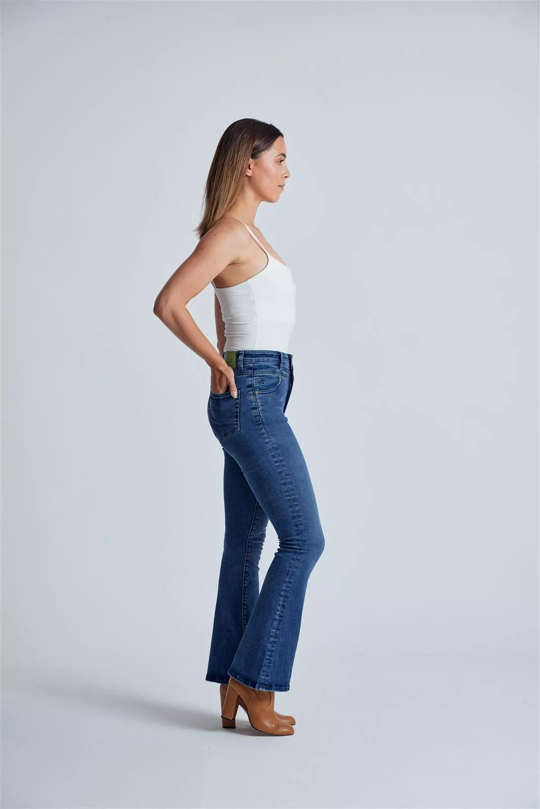 Schlaghose High Waist Skinny Modell: Mavis