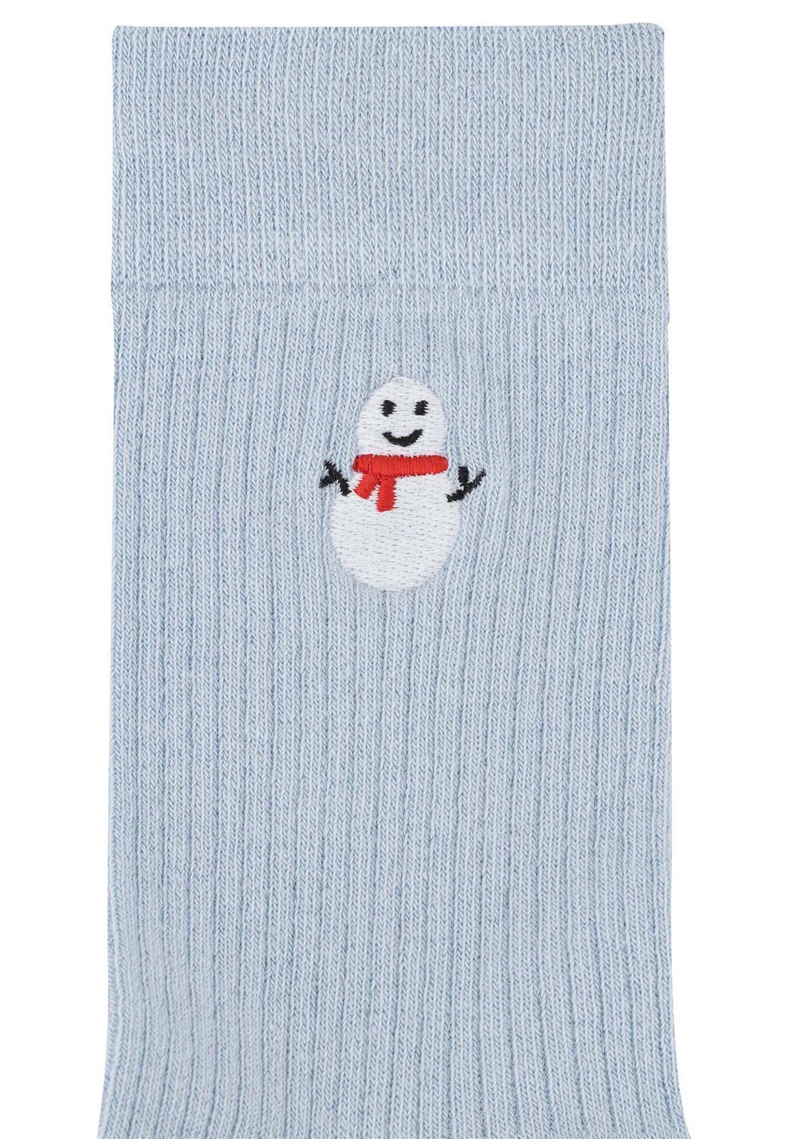Gerippte Socken mit Stickerei, 1er Pack