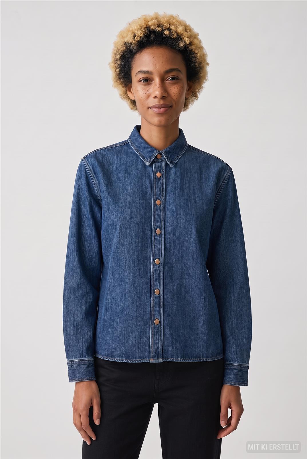 Relaxed Fit Denim Hemd Modell: Palm