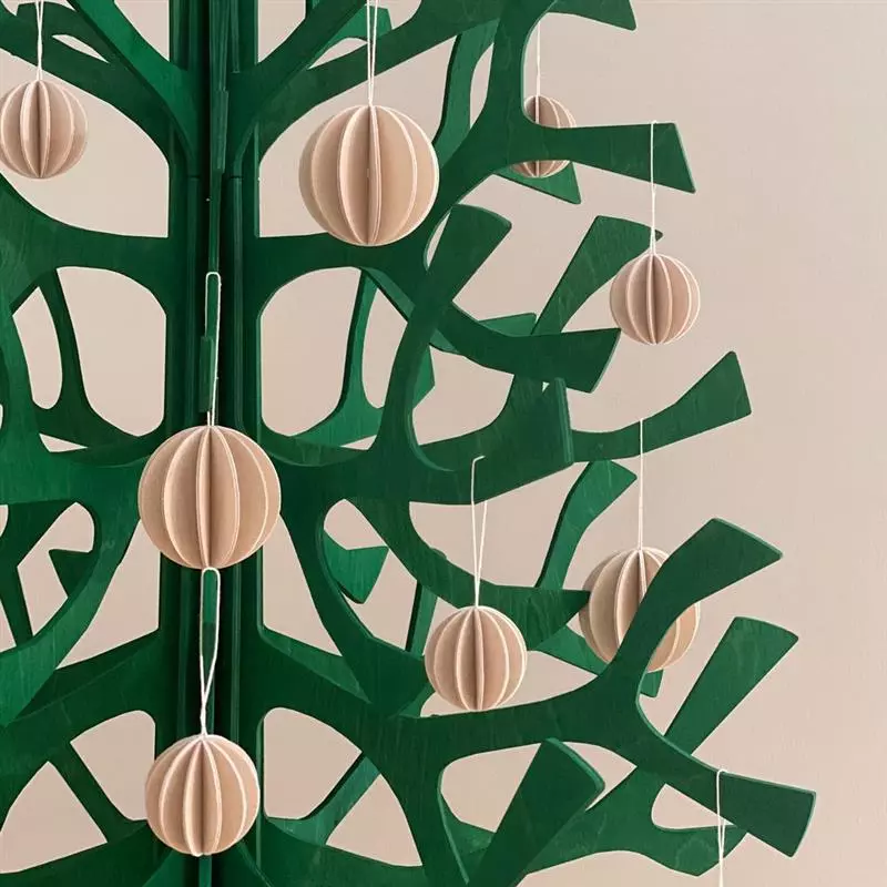 Holzdekoration Modell: Baubles 8cm (3er-Pack)