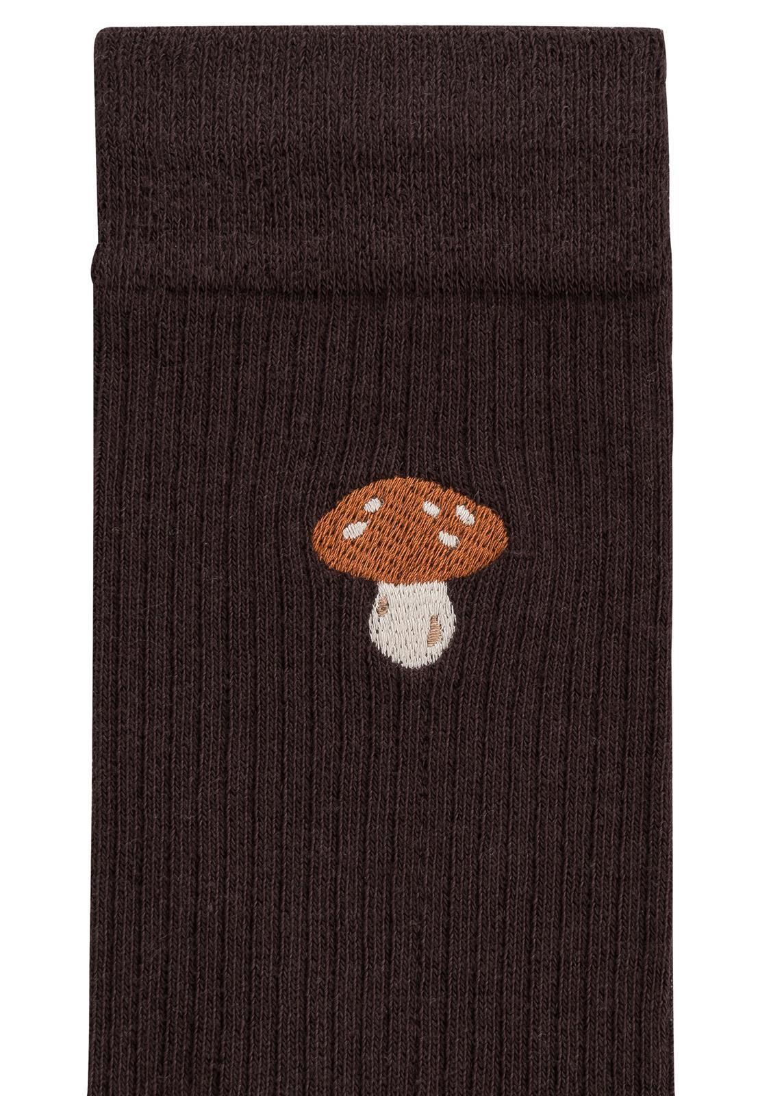 Gerippte Socken mit Stickerei, 1er Pack