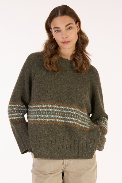 Alpaka Jacquard Pullover Modell: Jane