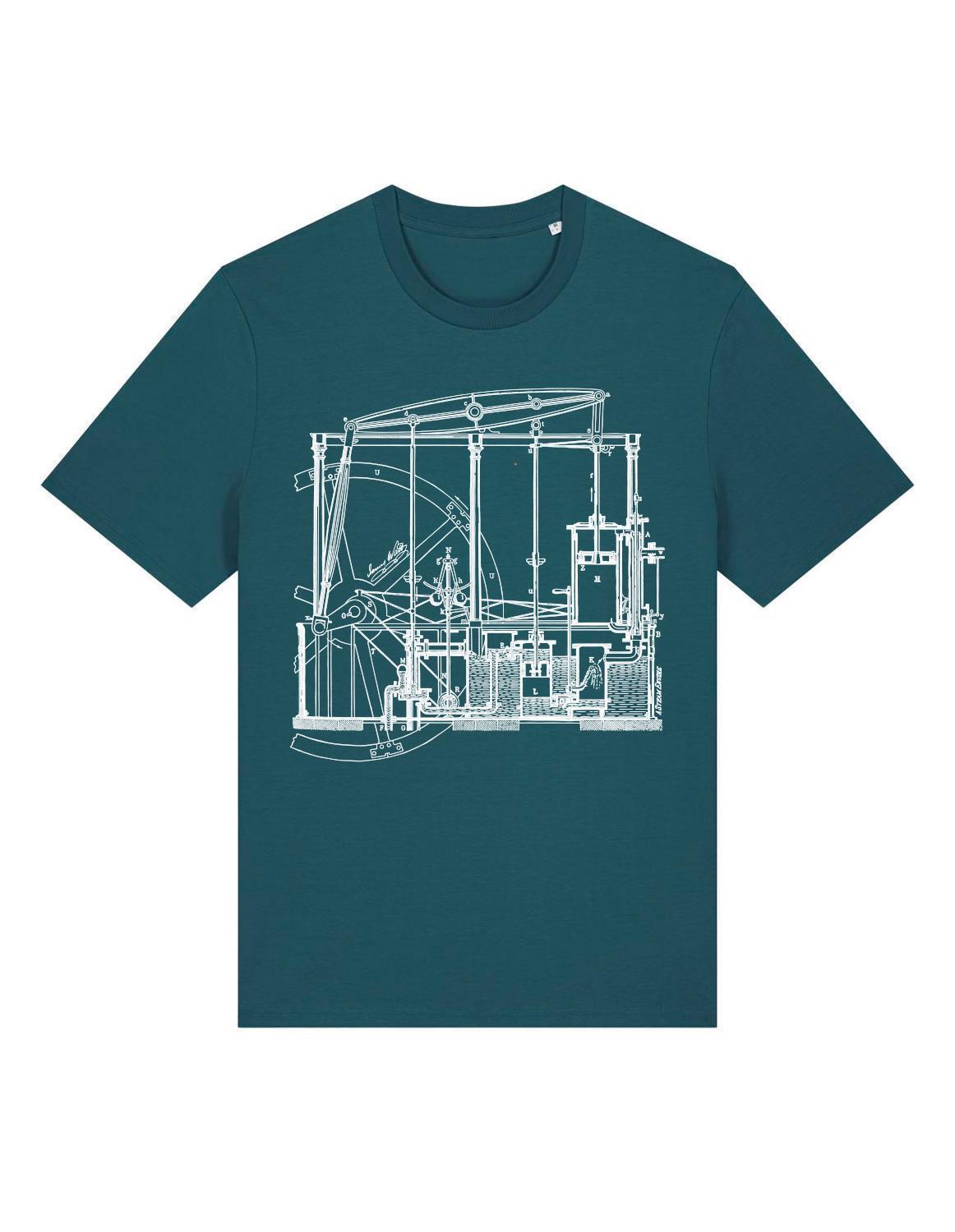 Science-T-Shirt Maschinenbau Modell: Dampfmaschine