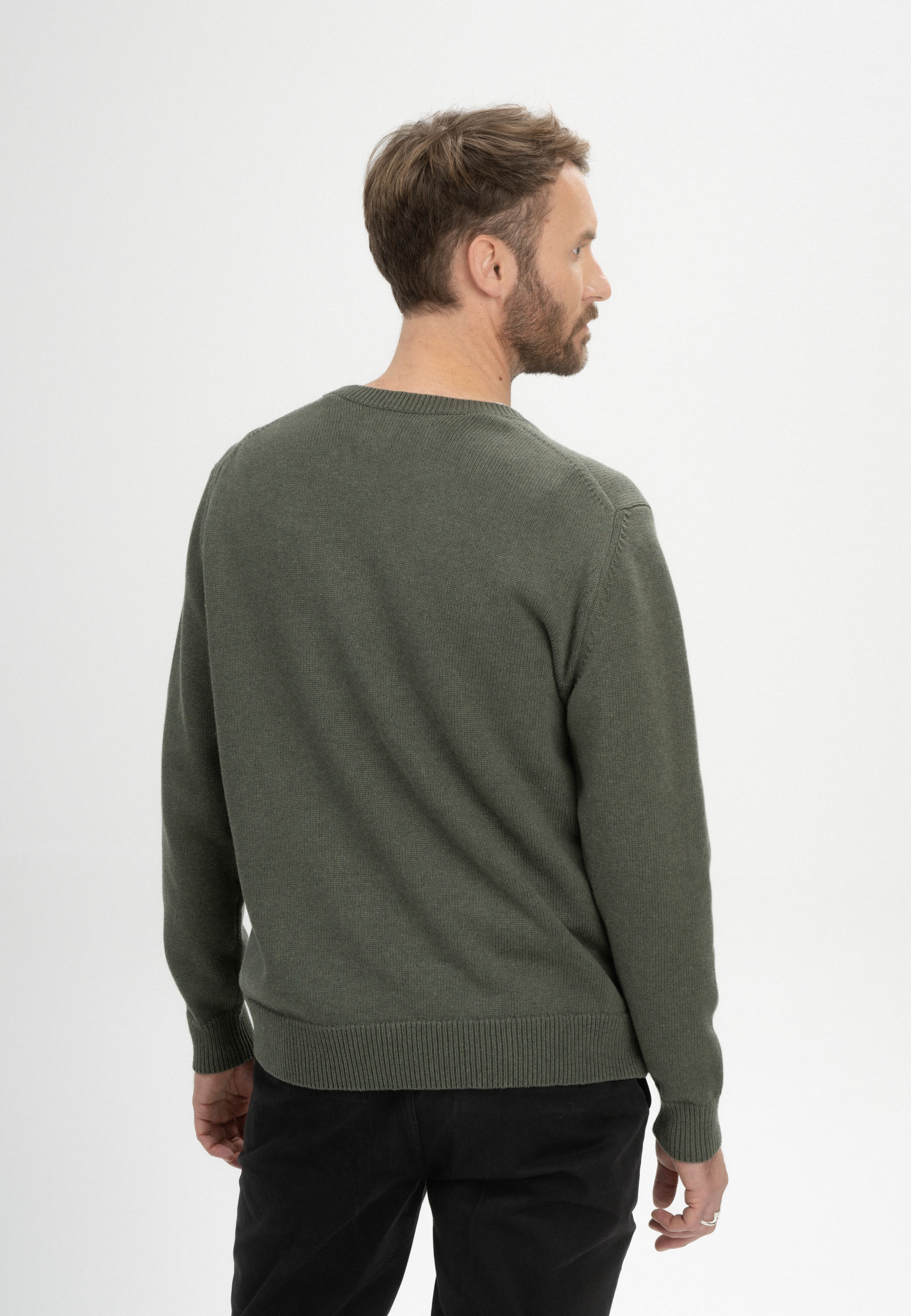 Feinstrick Pullover Modell: Charun Grün Melange S