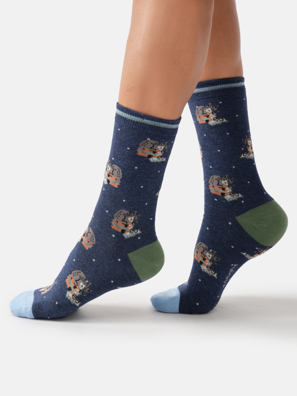 Socken Modell: Clever Cat