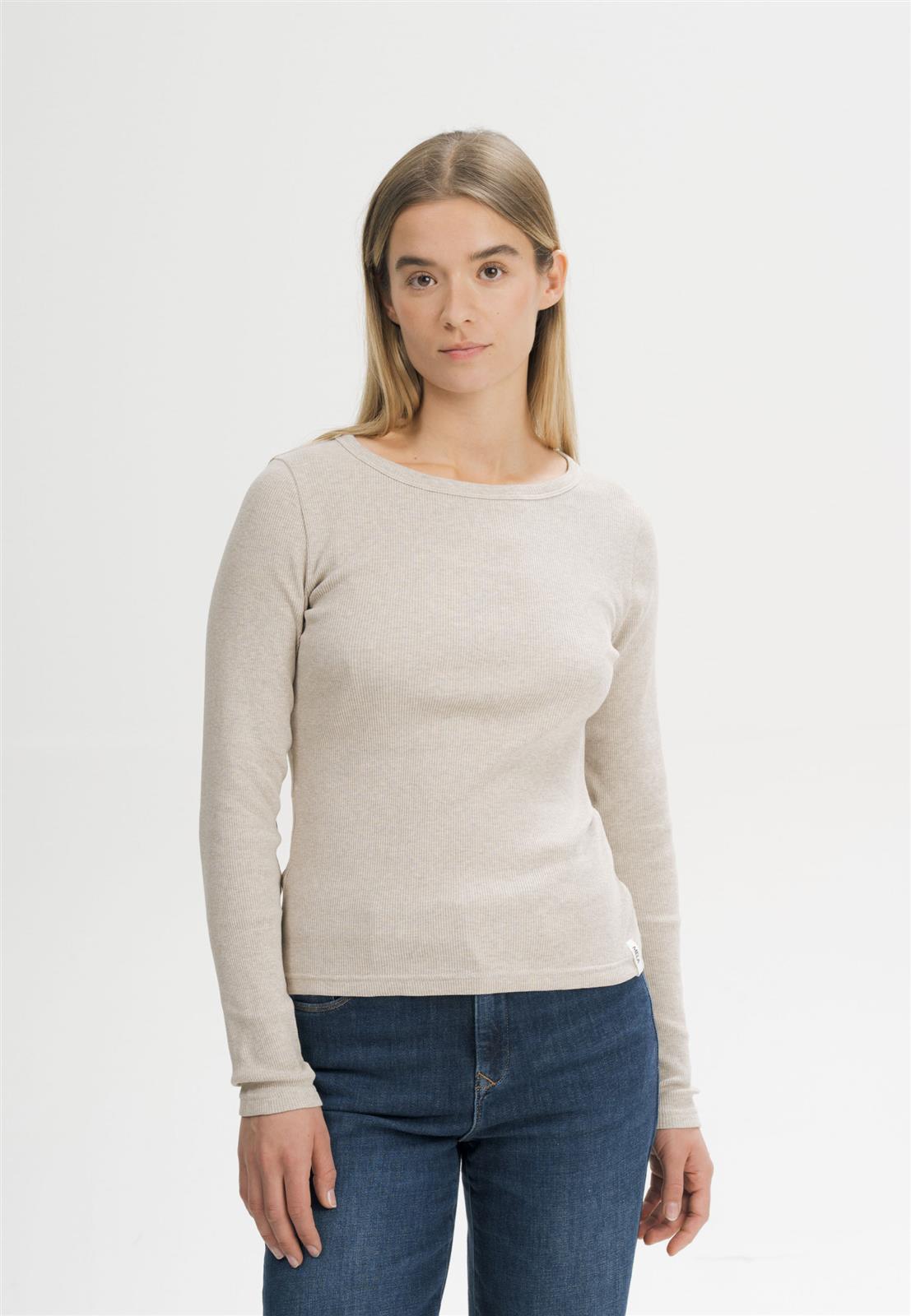 Geripptes Longsleeve Modell: Mehar GOTS