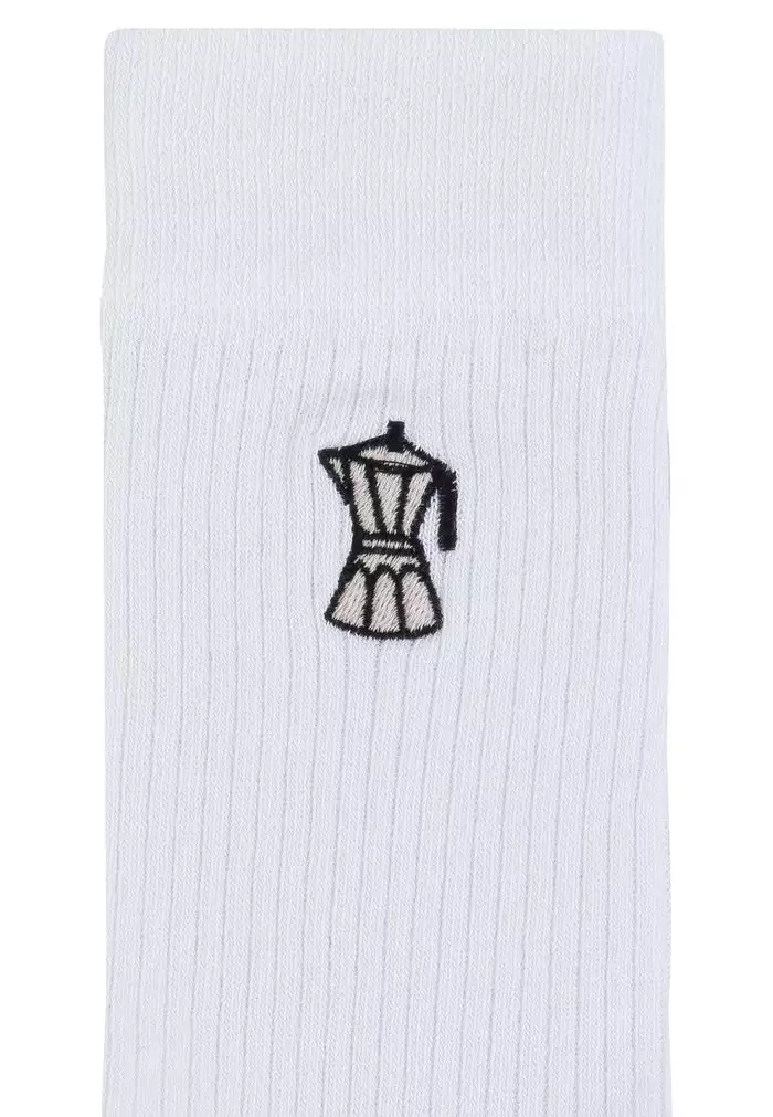 Gerippte Socken mit Stickerei, 1er Pack