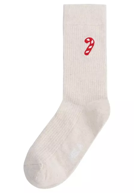 Gerippte Socken mit Stickerei, 1er Pack