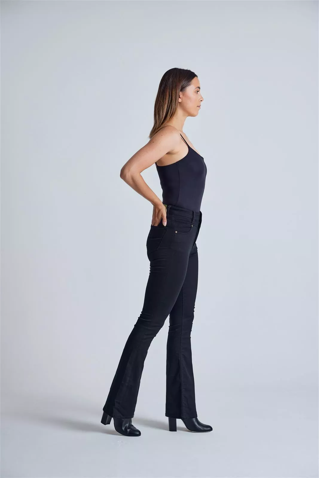 Schlaghose High Waist Skinny Modell: Mavis