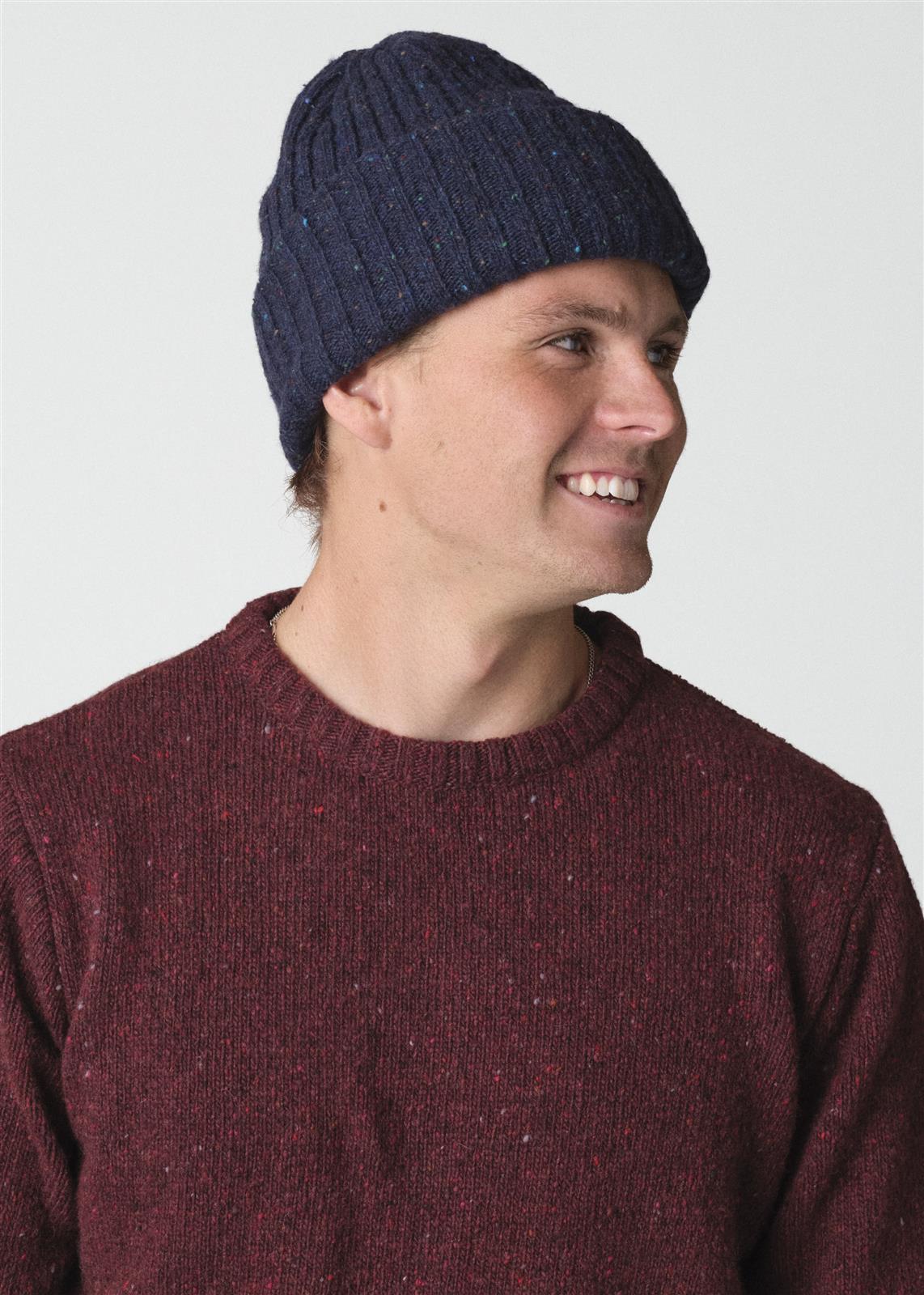 Melange Beanie aus Merinowolle