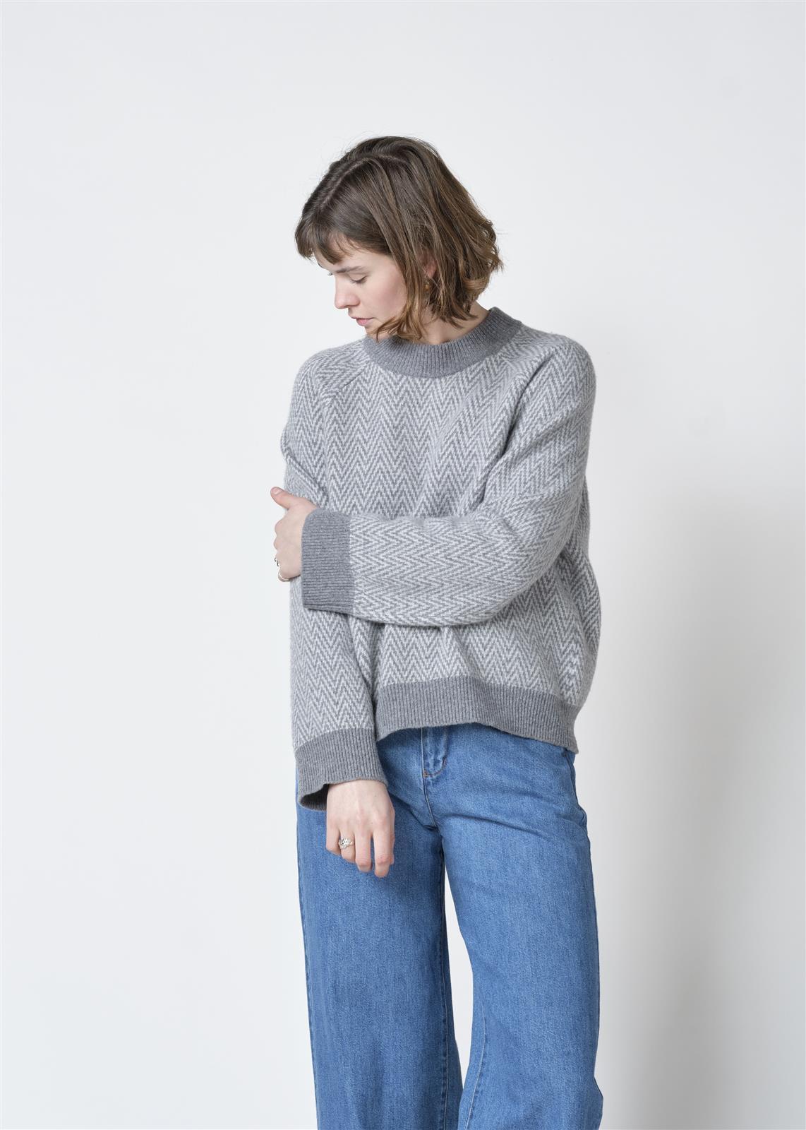 Muster-Strickpullover aus Merinowolle Modell: Hanne