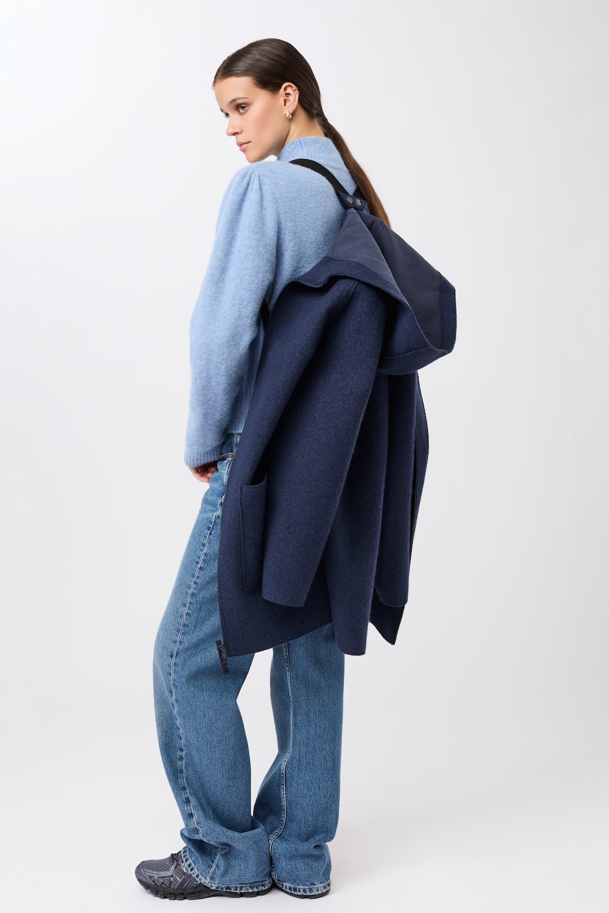 Kapuzenjacke aus Wollwalk